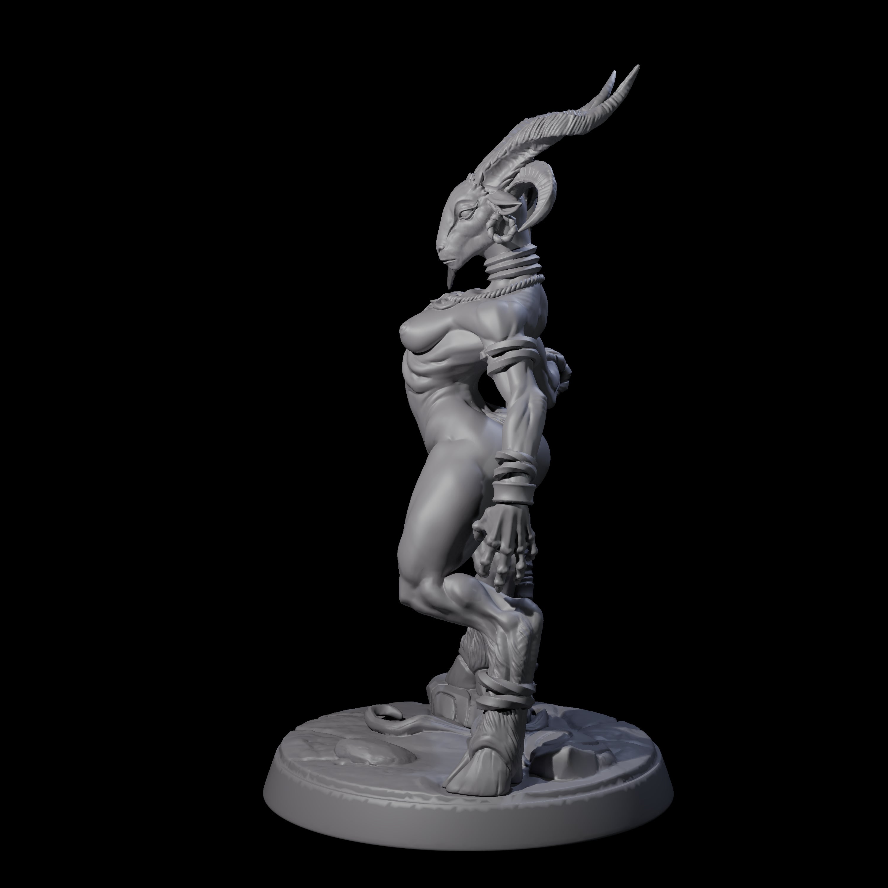 Lithe Beastwoman Miniature for Dungeons and Dragons, Pathfinder or other TTRPGs