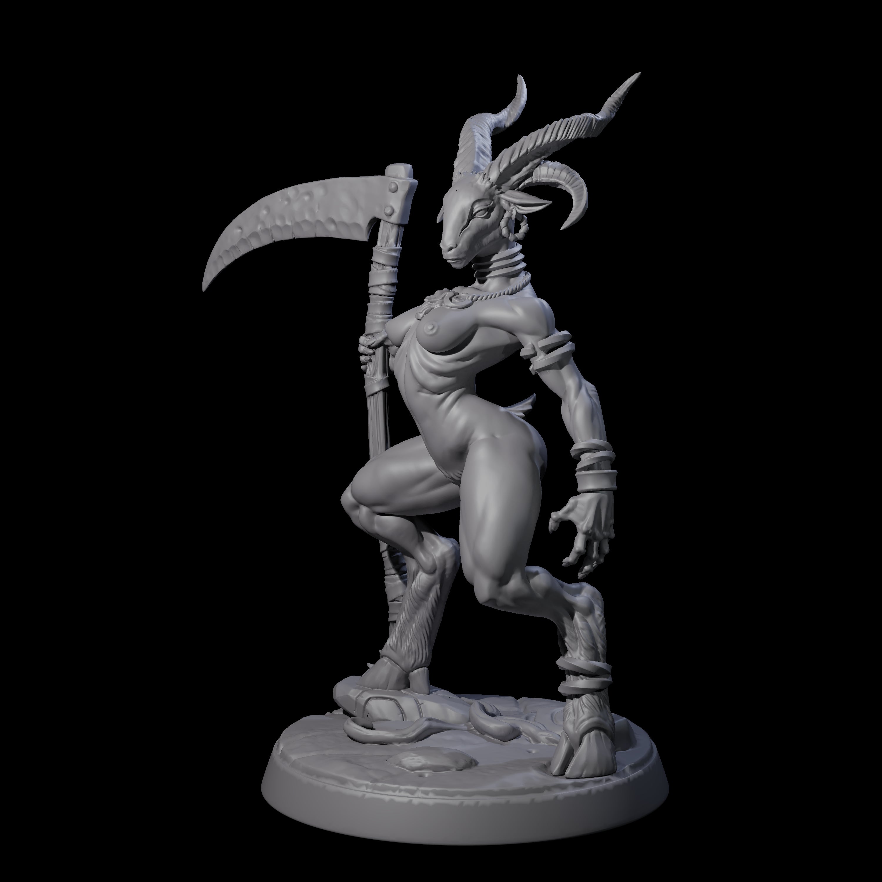 Lithe Beastwoman Miniature for Dungeons and Dragons, Pathfinder or other TTRPGs
