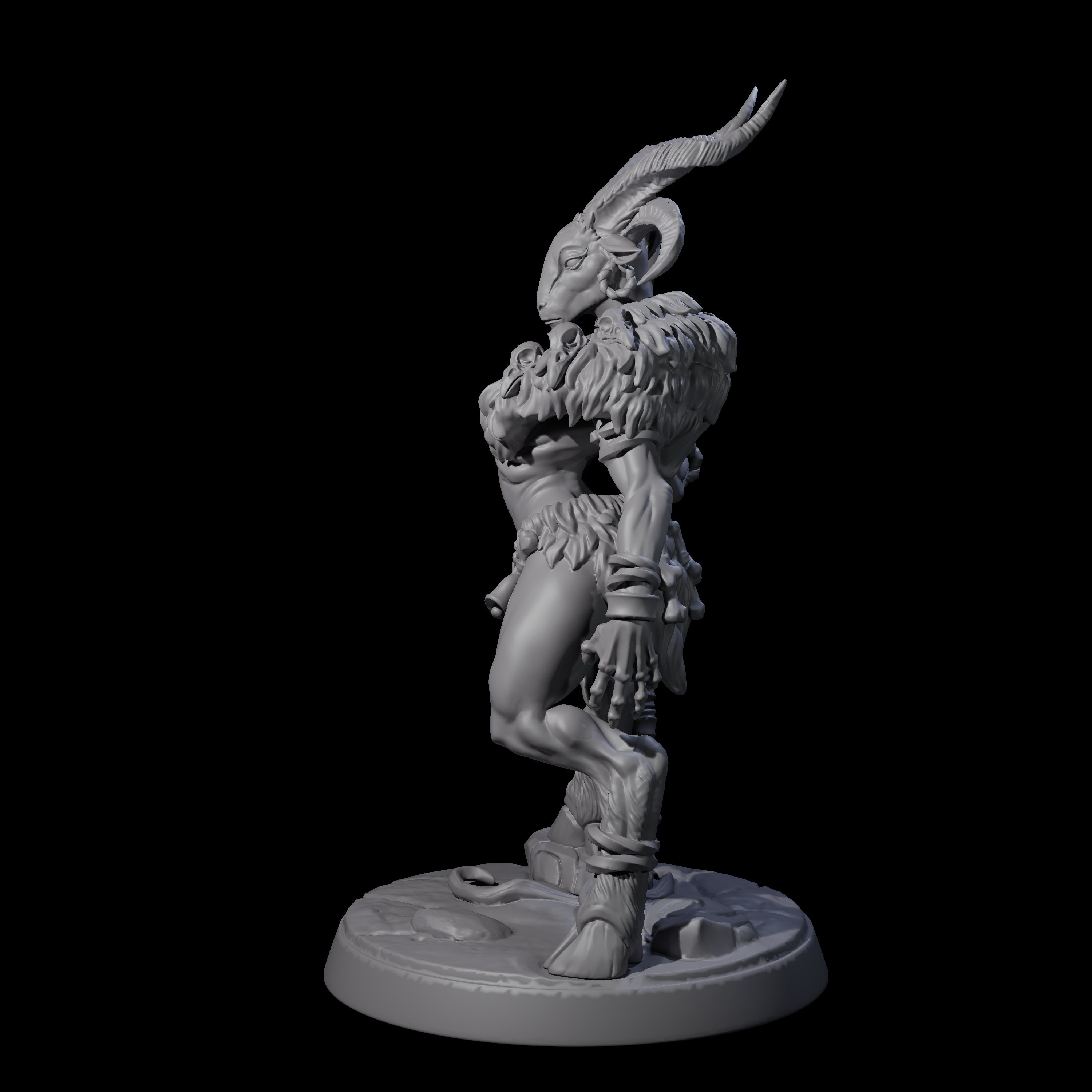 Lithe Beastwoman Miniature for Dungeons and Dragons, Pathfinder or other TTRPGs