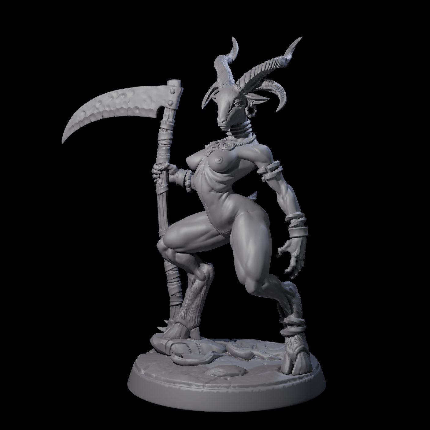 Lithe Beastwoman Miniature for Dungeons and Dragons, Pathfinder or other TTRPGs