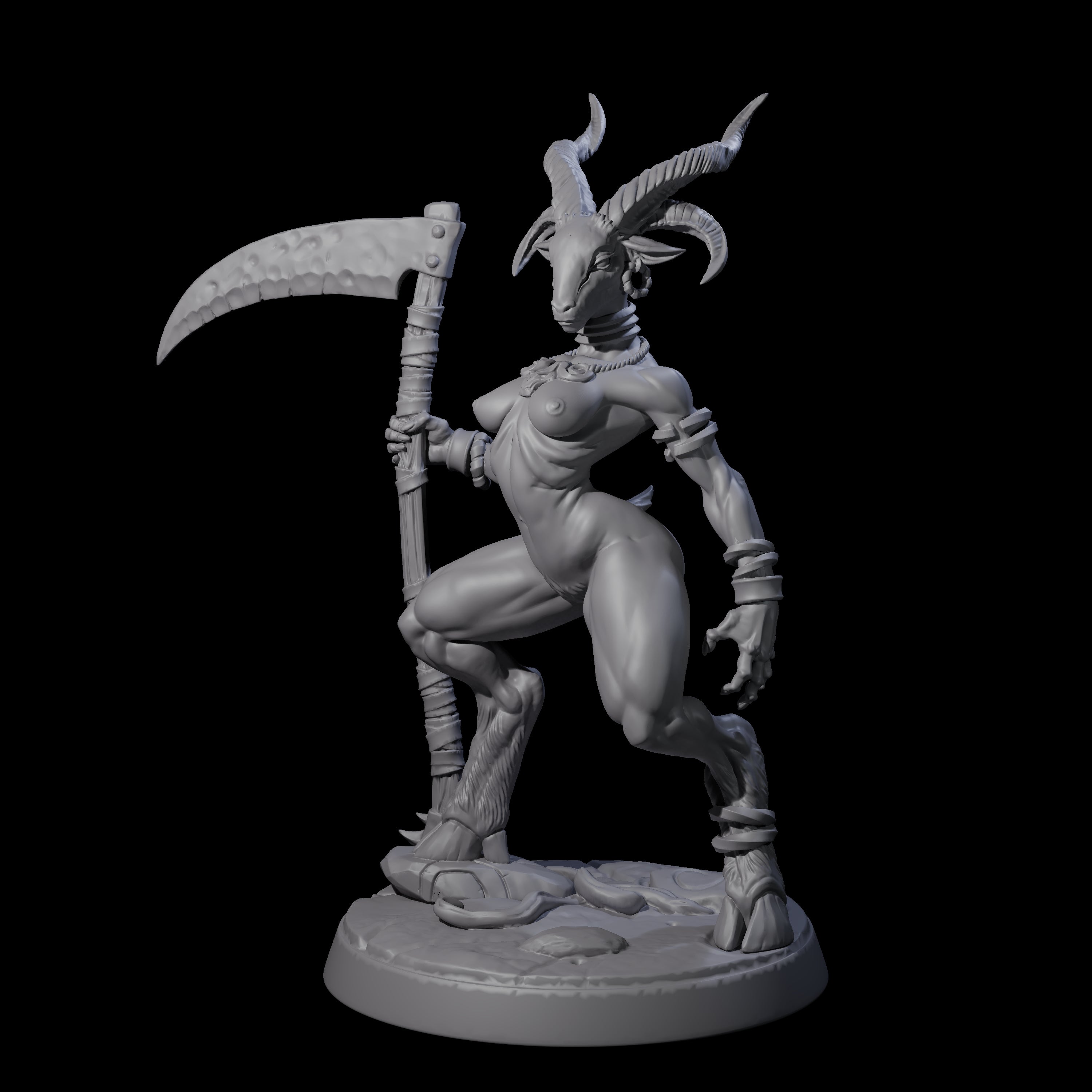 Lithe Beastwoman Miniature for Dungeons and Dragons, Pathfinder or other TTRPGs