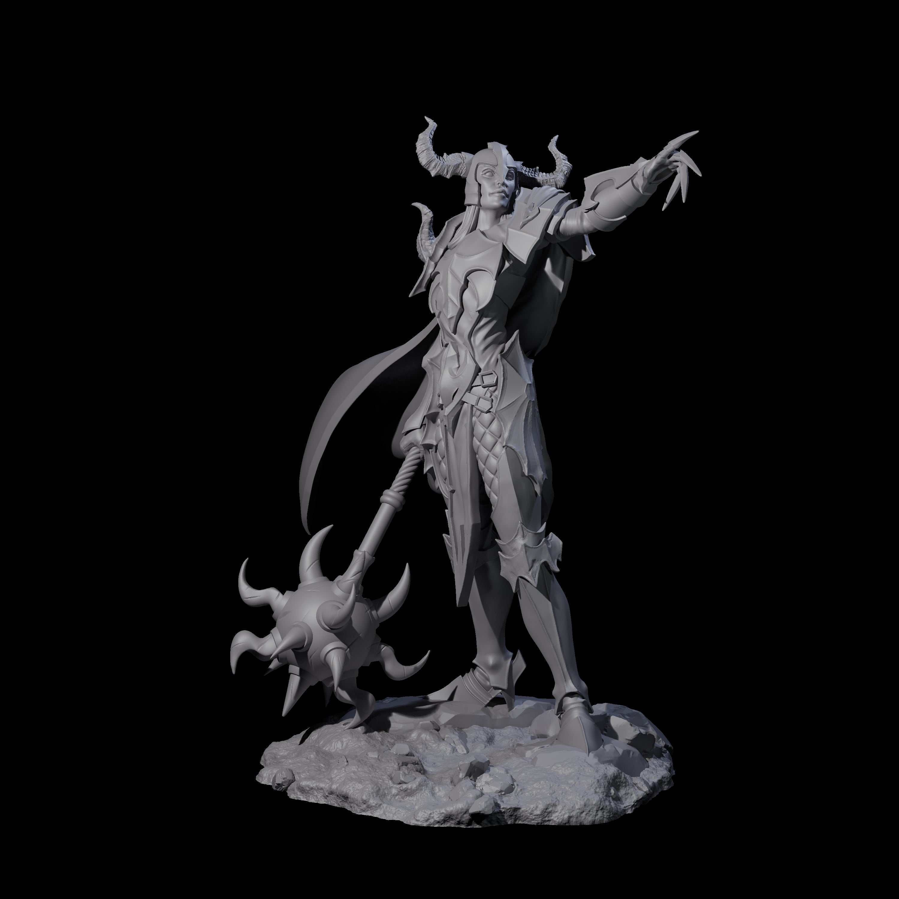 Lithe Warrior of Demons Miniature for Dungeons and Dragons, Pathfinder or other TTRPGs