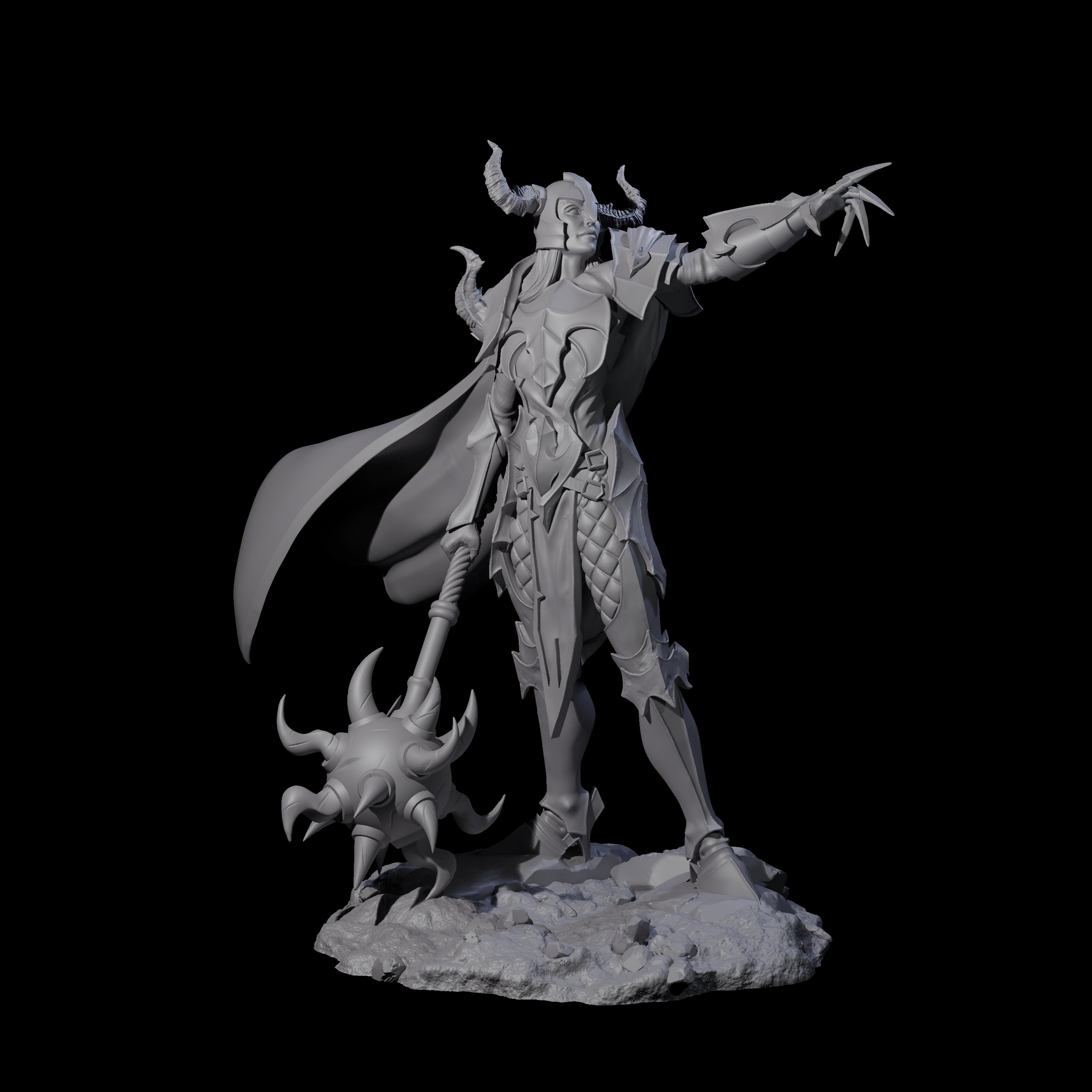 Lithe Warrior of Demons Miniature for Dungeons and Dragons, Pathfinder or other TTRPGs
