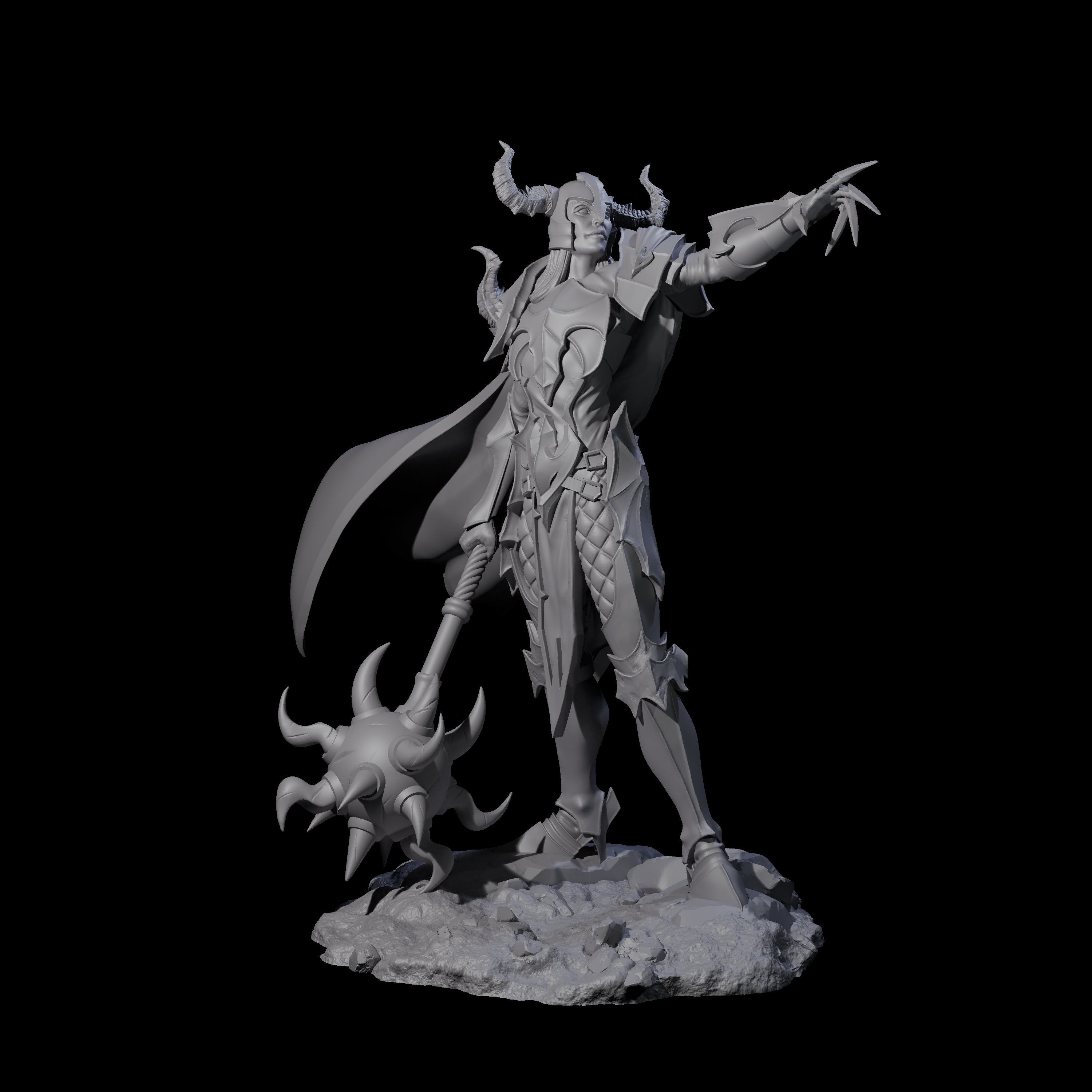 Lithe Warrior of Demons Miniature for Dungeons and Dragons, Pathfinder or other TTRPGs