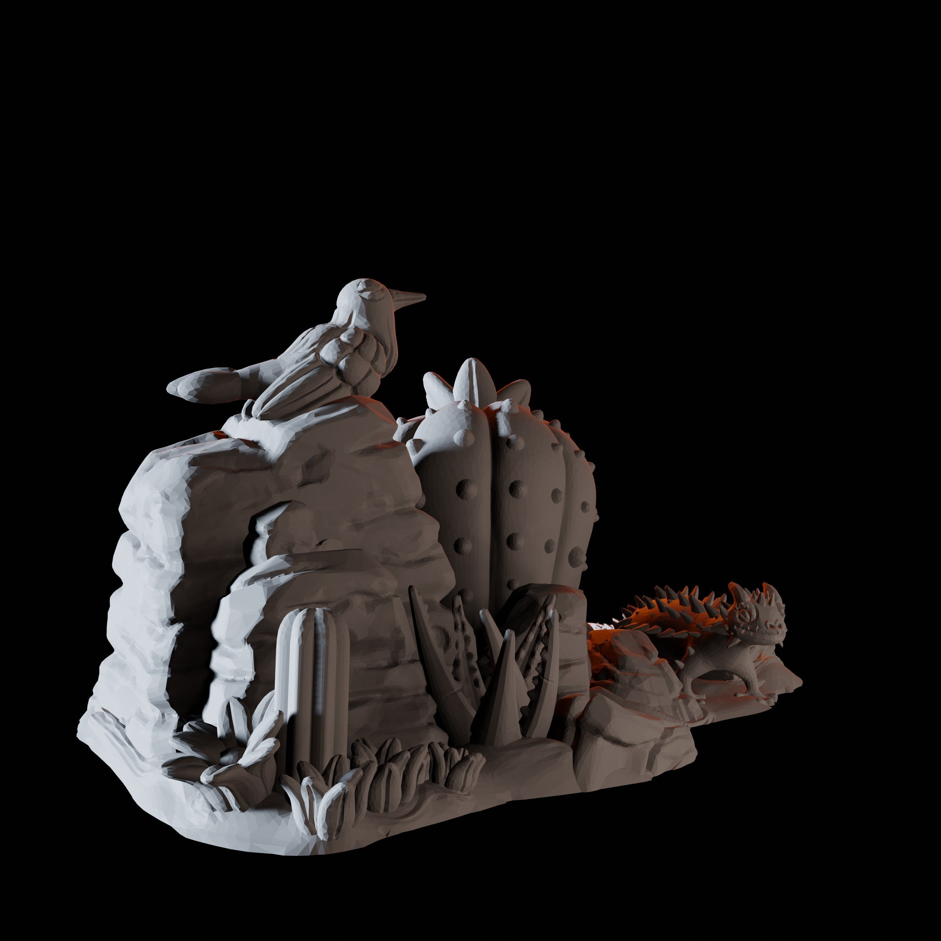 Lizard and Bird - Desert Scatter Terrain Miniature for Dungeons and Dragons - Myth Forged