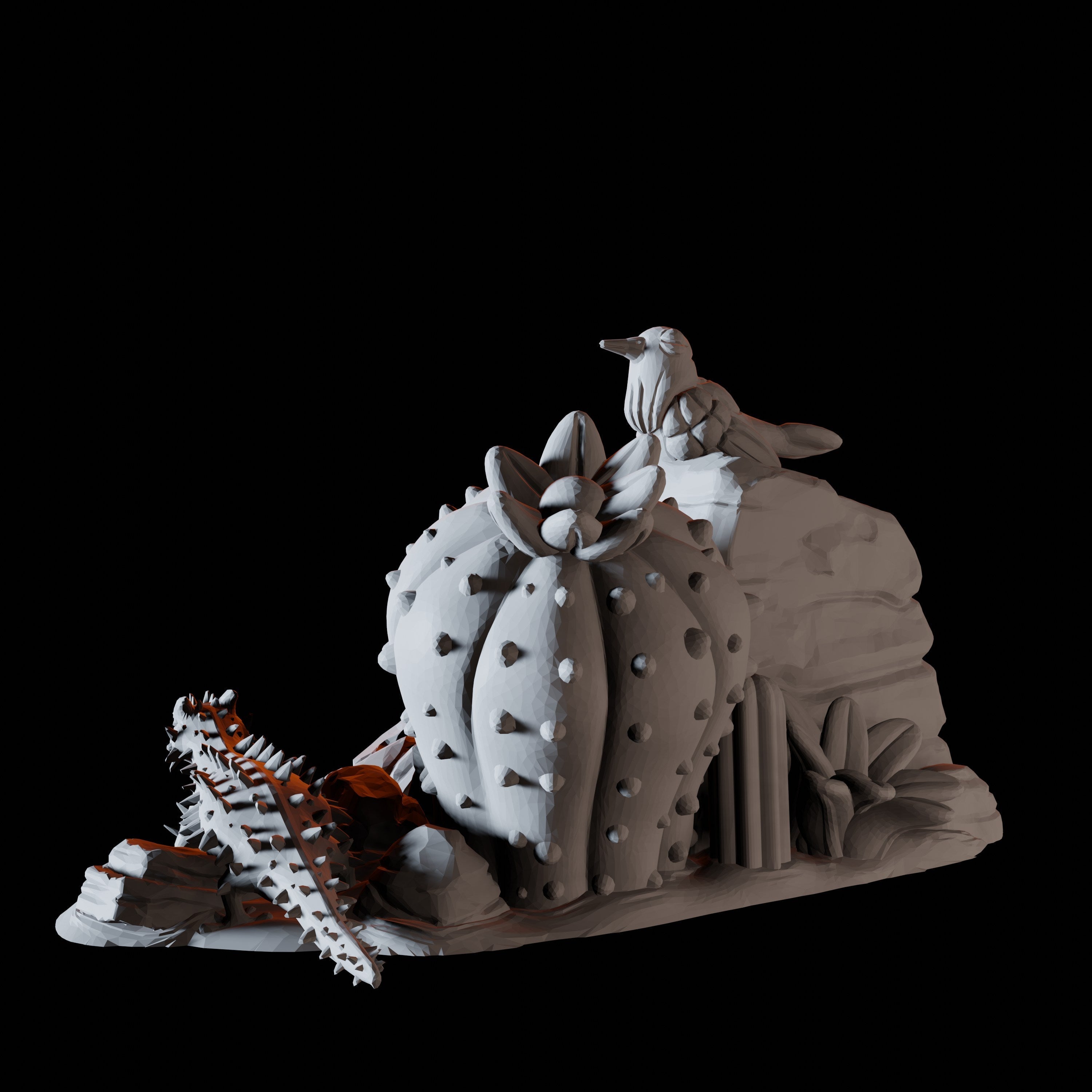 Lizard and Bird - Desert Scatter Terrain Miniature for Dungeons and Dragons - Myth Forged