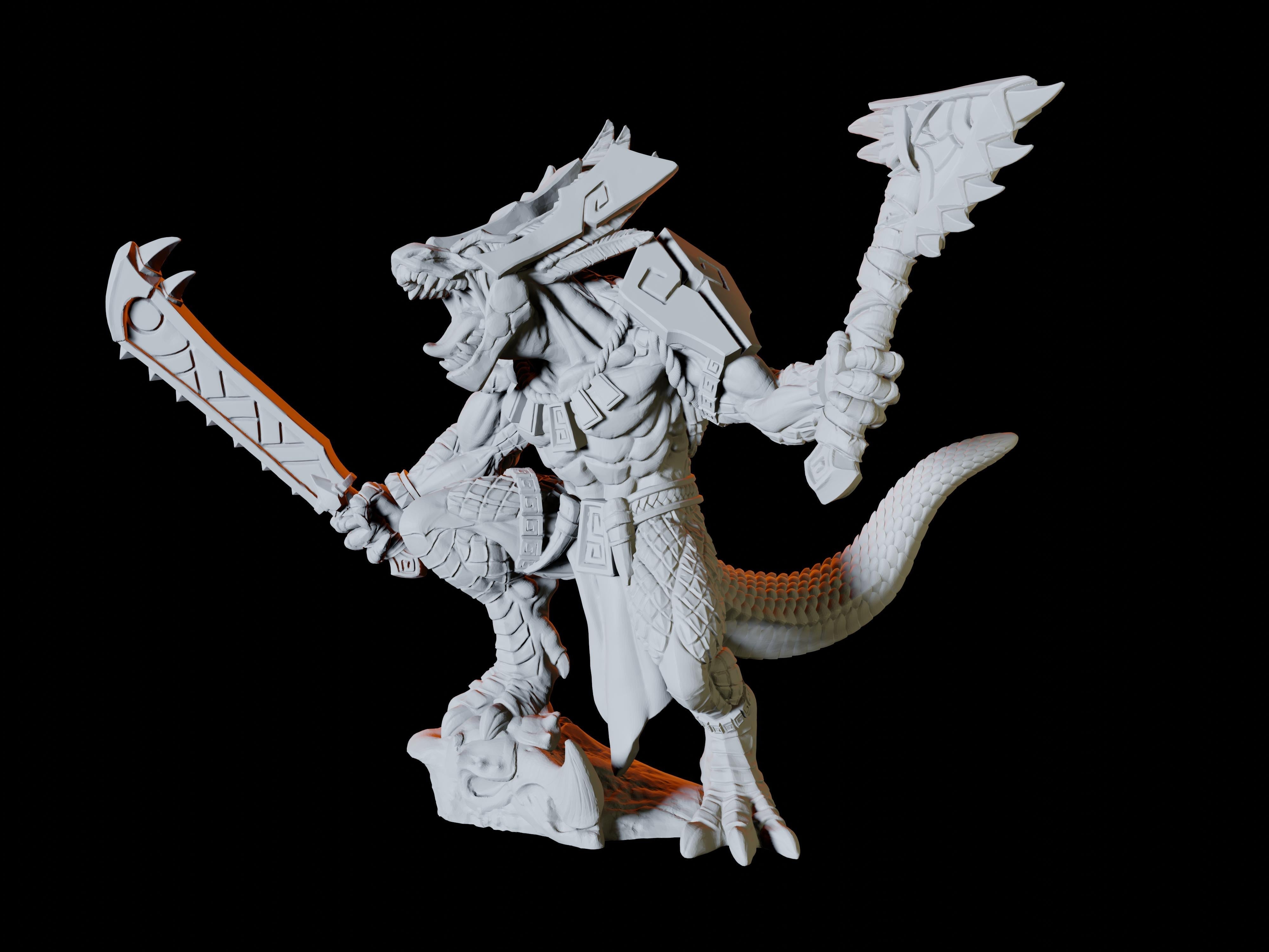 Lizardfolk Champion Miniature for Dungeons and Dragons - Myth Forged