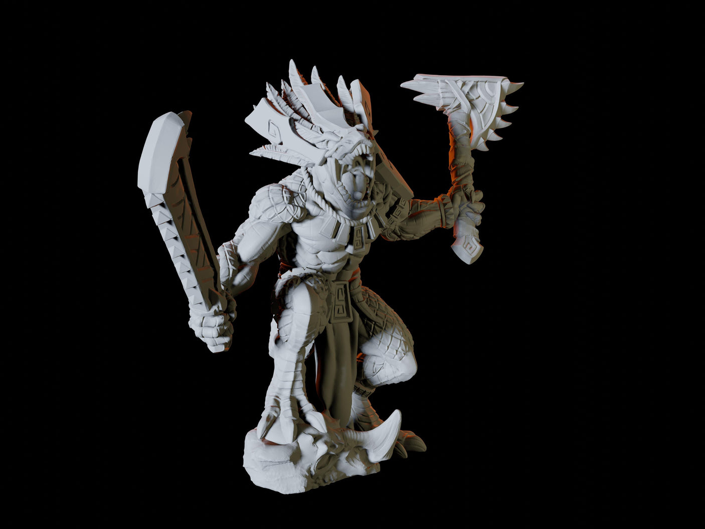 Lizardfolk Champion Miniature for Dungeons and Dragons, Pathfinder or other TTRPGs