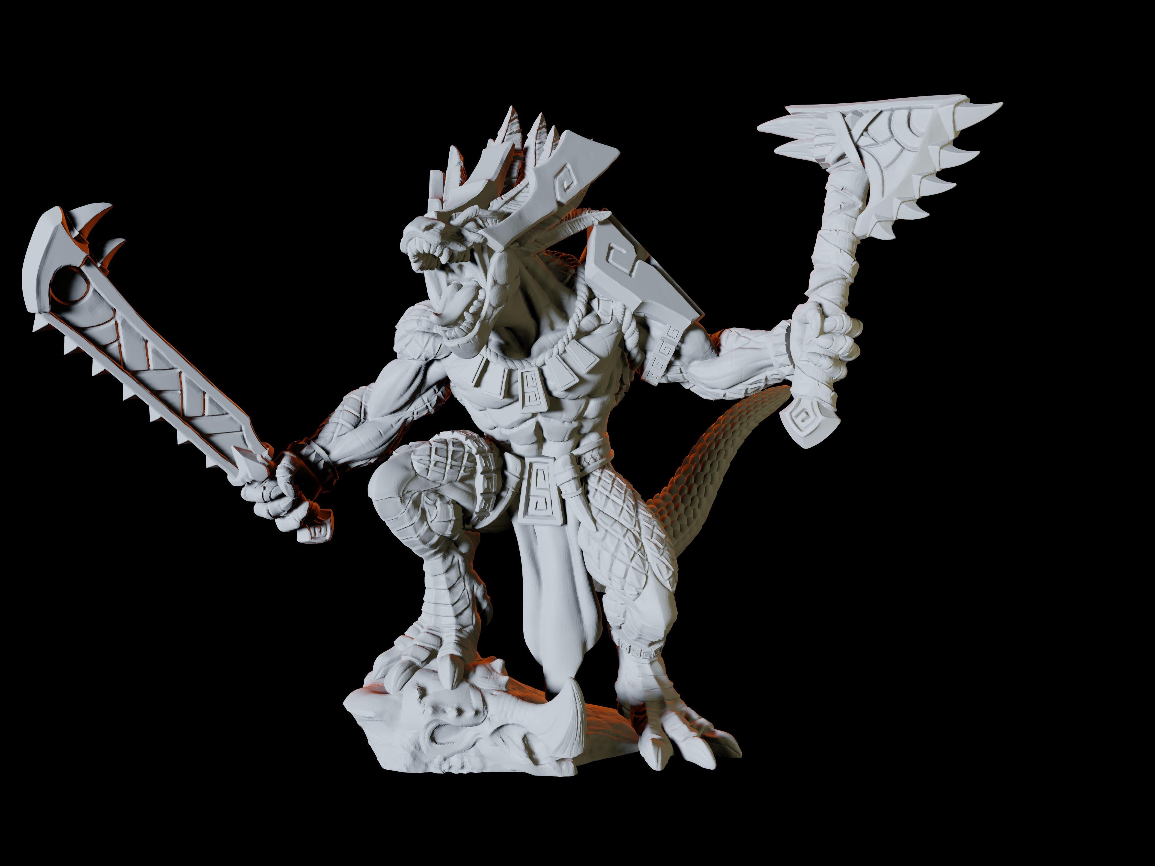 Lizardfolk Champion Miniature for Dungeons and Dragons - Myth Forged