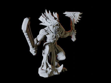 Lizardfolk Champion Miniature for Dungeons and Dragons, Pathfinder or other TTRPGs