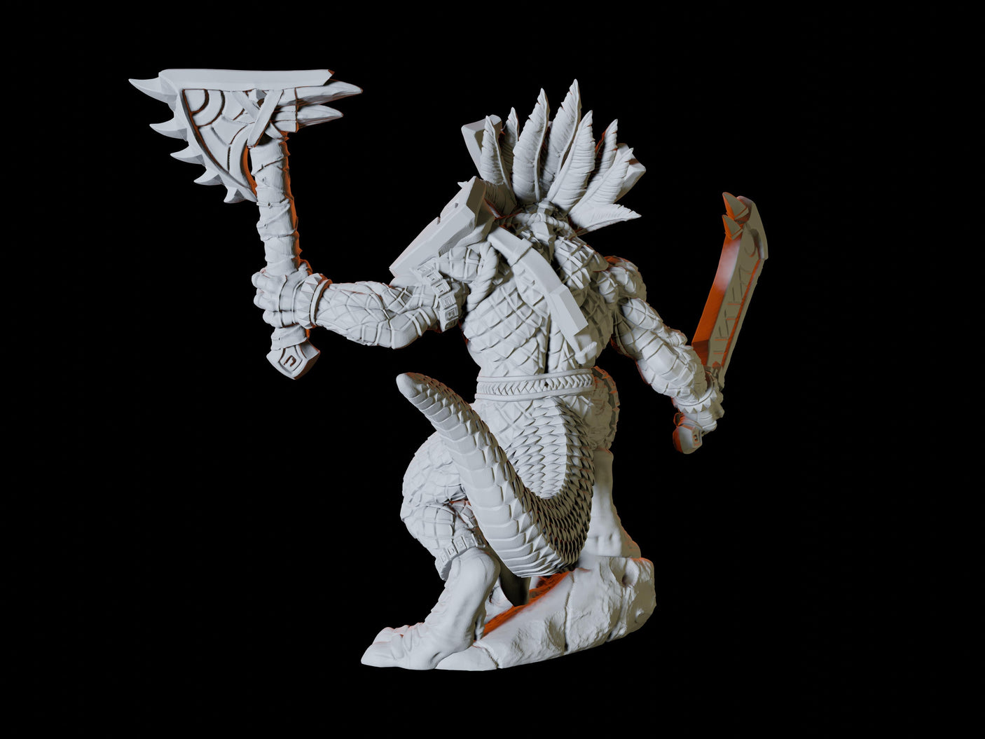 Lizardfolk Champion Miniature for Dungeons and Dragons, Pathfinder or other TTRPGs