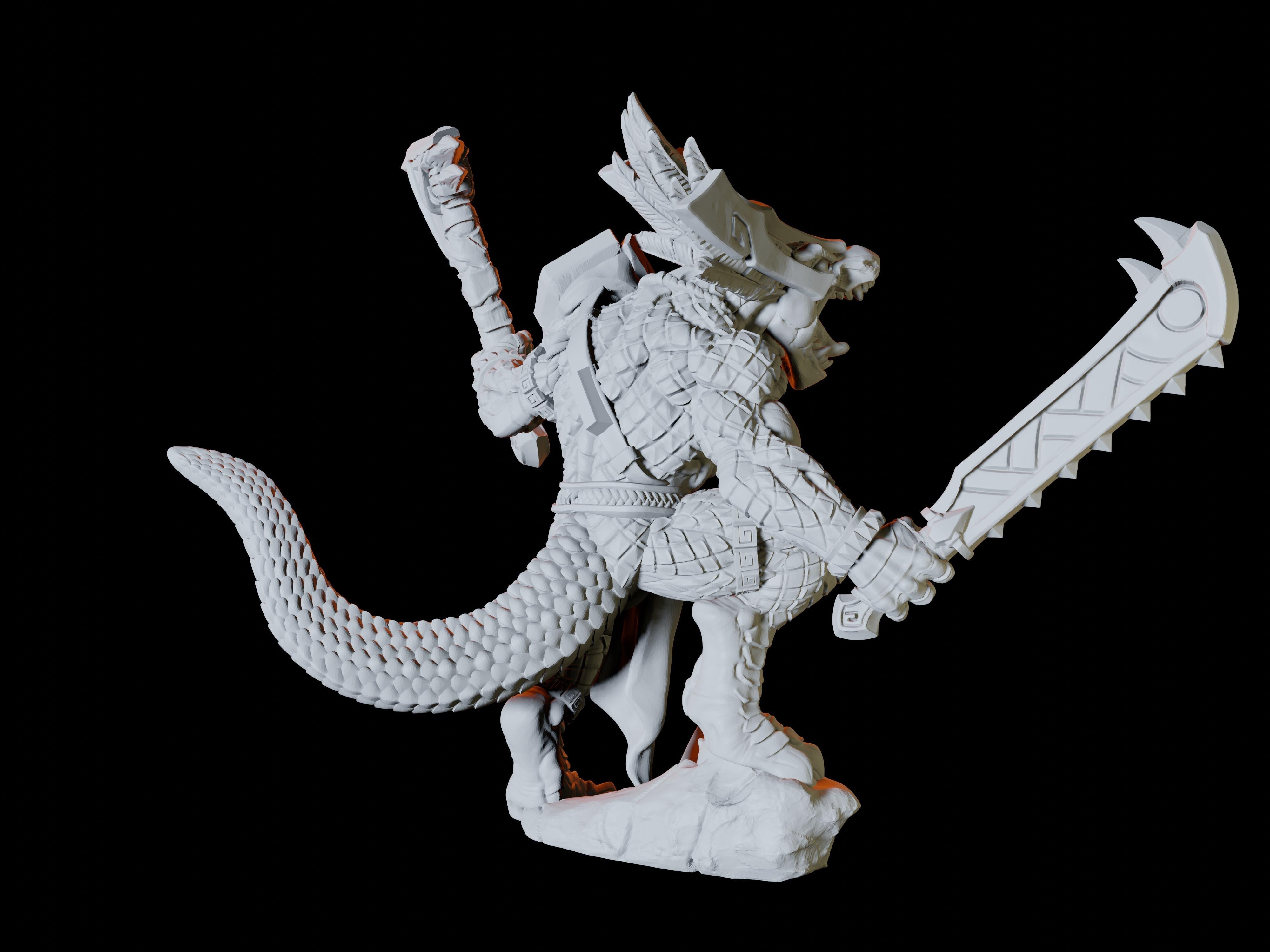 Lizardfolk Champion Miniature for Dungeons and Dragons - Myth Forged