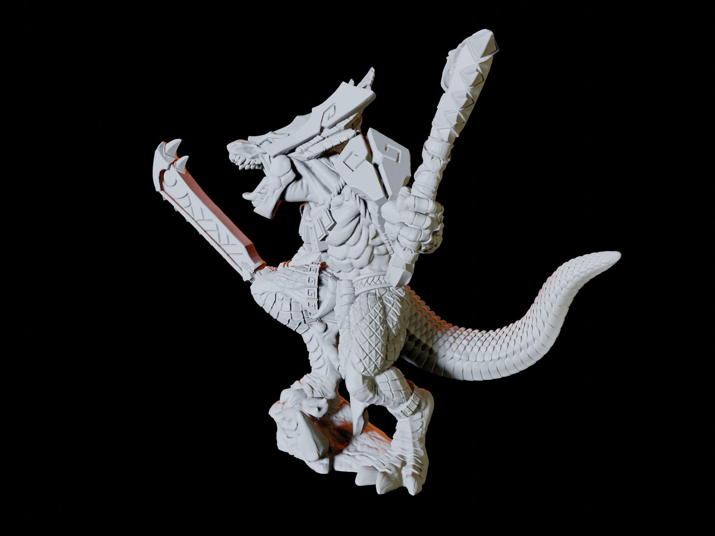Lizardfolk Champion Miniature for Dungeons and Dragons, Pathfinder or other TTRPGs