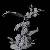Lizardfolk Flying on Pterodactyl B Miniature for Dungeons and Dragons, Pathfinder or other TTRPGs