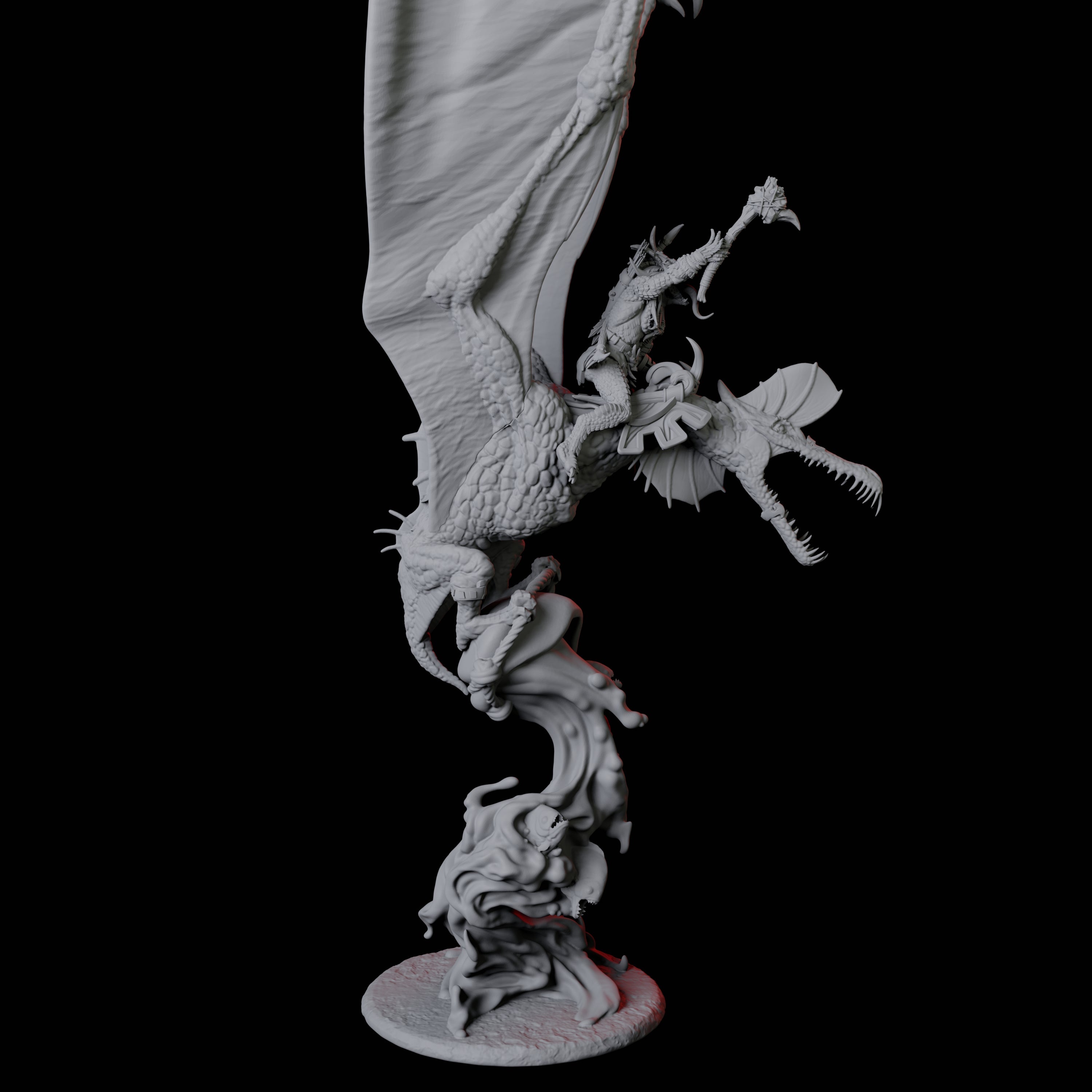 Lizardfolk Flying on Pterodactyl D Miniature for Dungeons and Dragons, Pathfinder or other TTRPGs