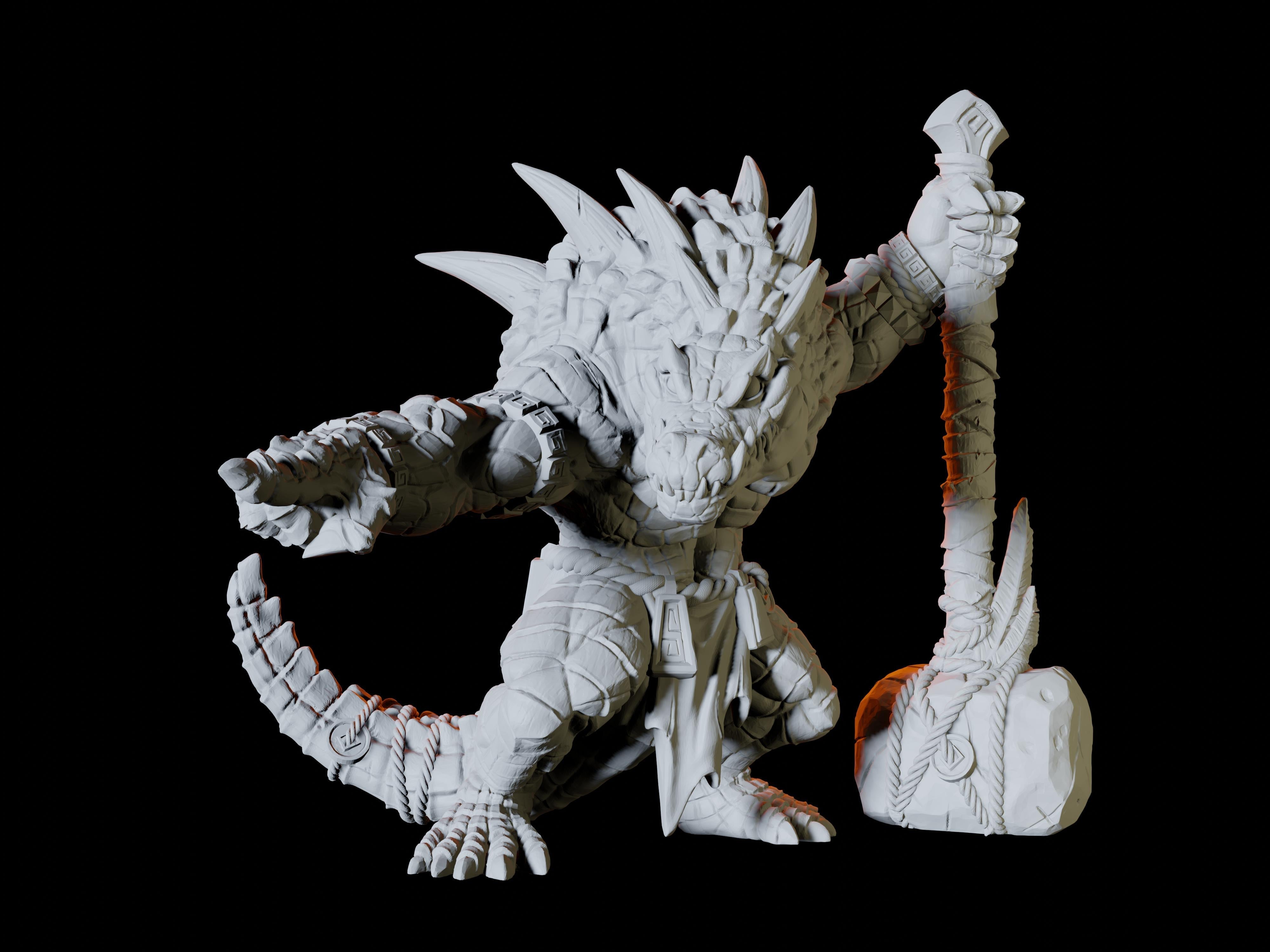 Lizardfolk King Miniature for Dungeons and Dragons - Myth Forged