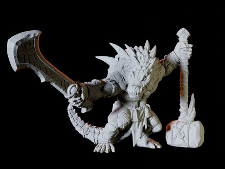 Lizardfolk King Miniature for Dungeons and Dragons, Pathfinder or other TTRPGs