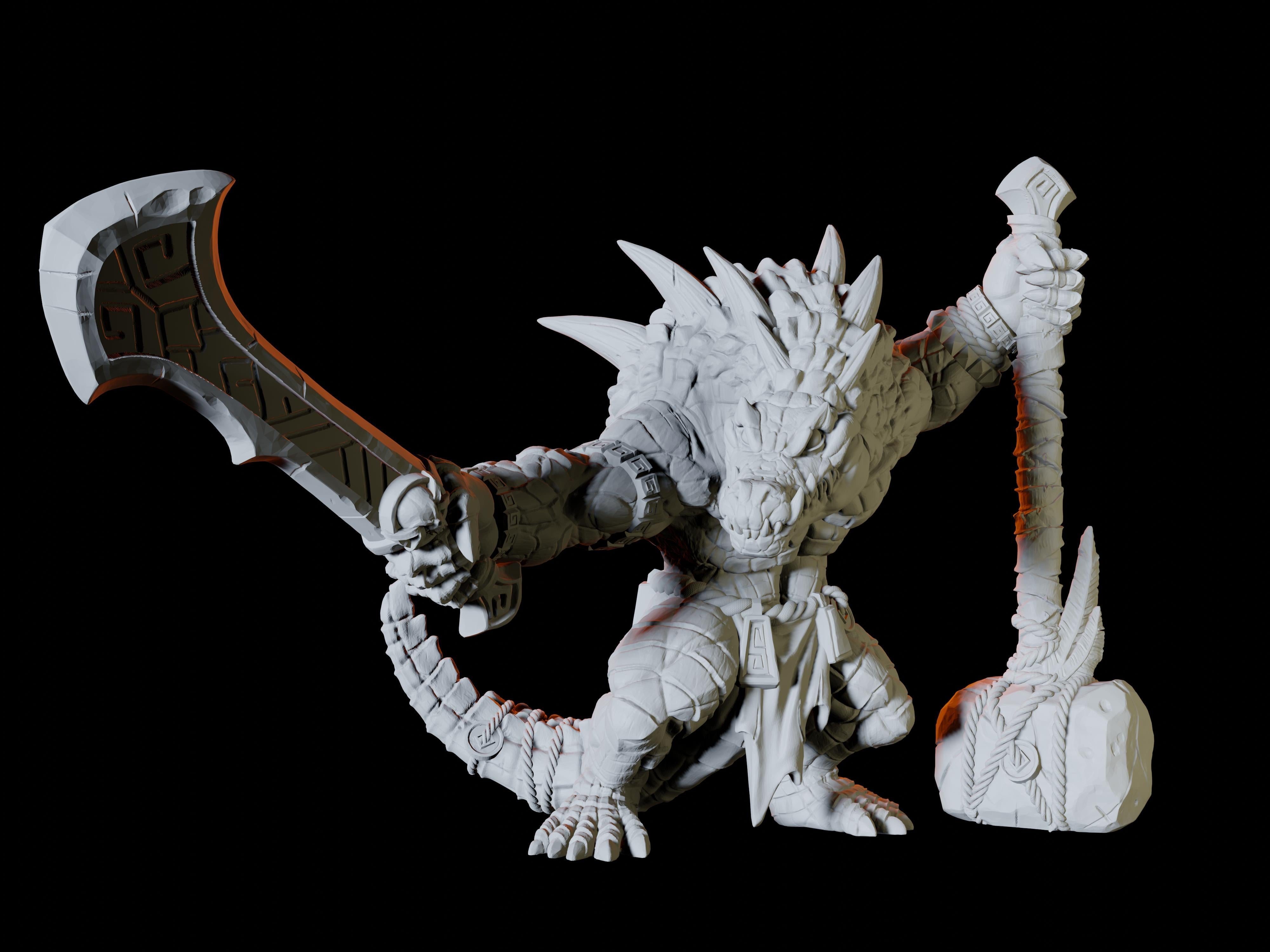 Lizardfolk King Miniature for Dungeons and Dragons - Myth Forged