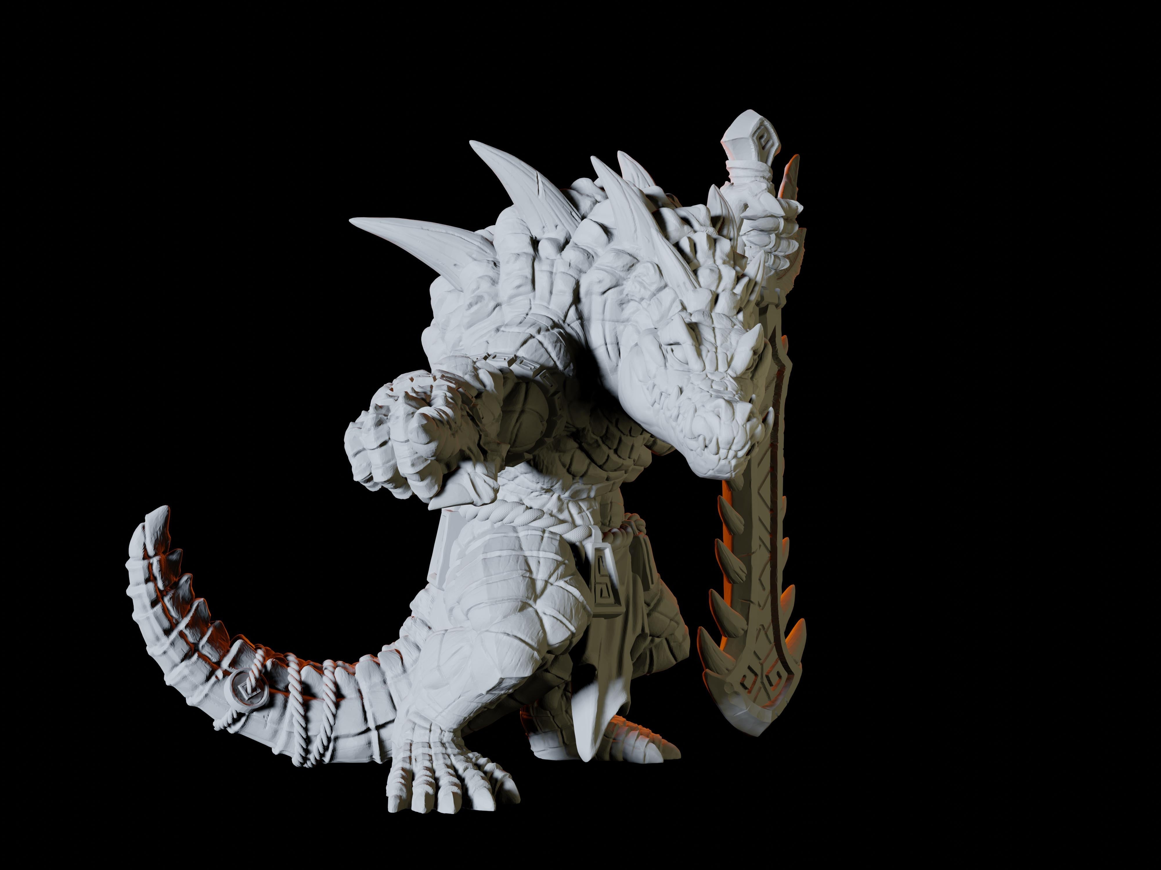 Lizardfolk King Miniature for Dungeons and Dragons - Myth Forged