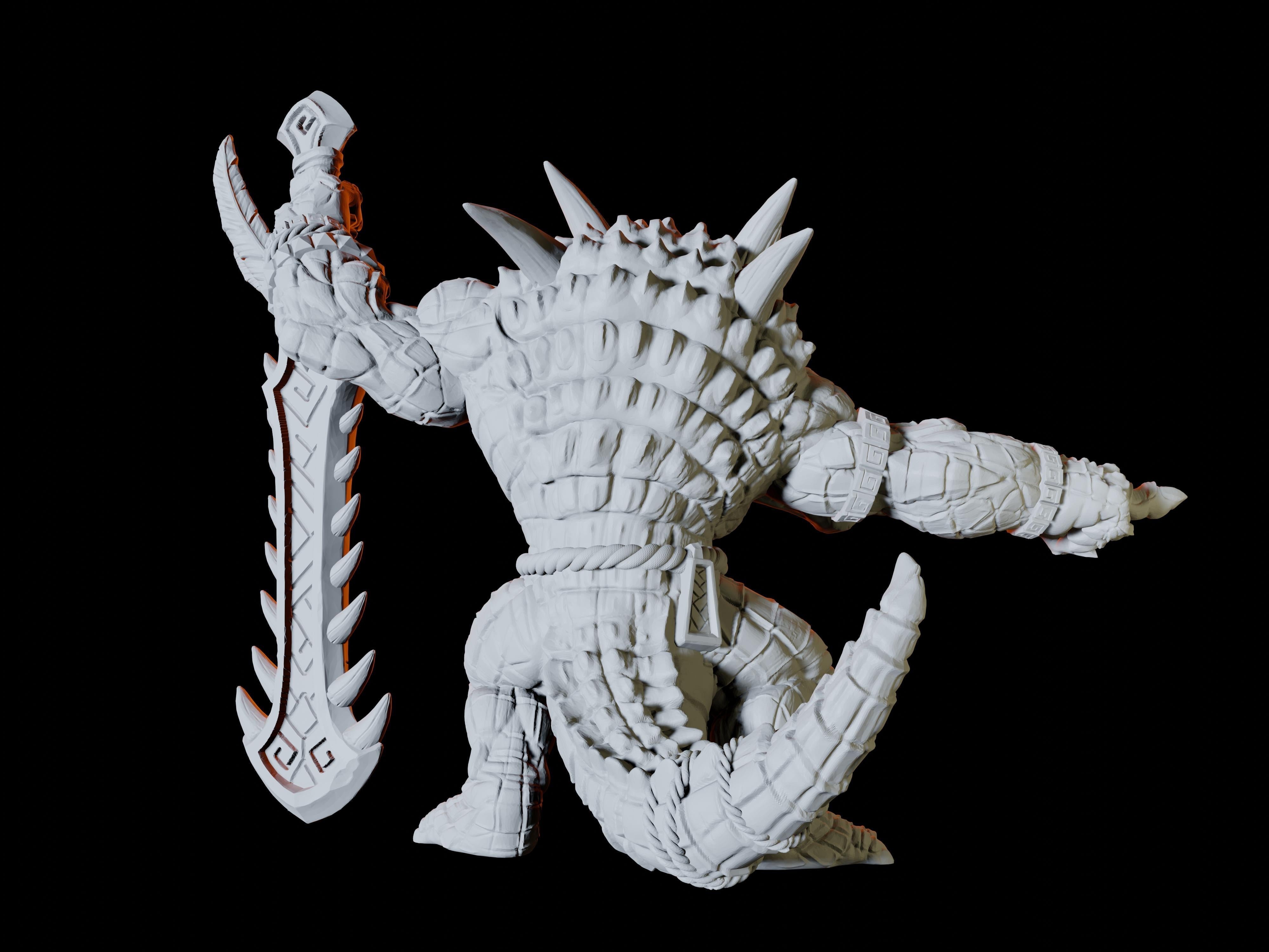 Lizardfolk King Miniature for Dungeons and Dragons - Myth Forged