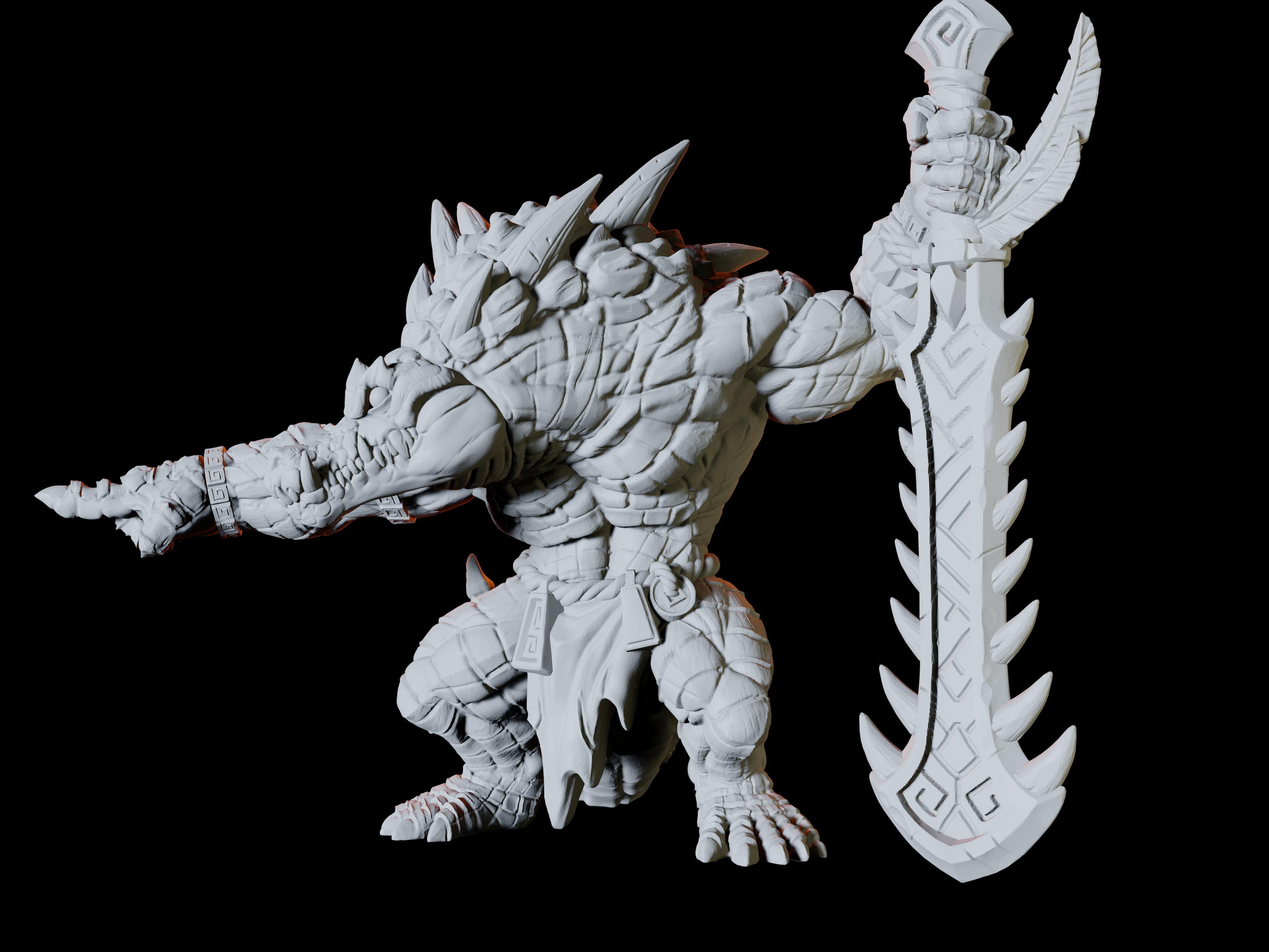 Lizardfolk King Miniature for Dungeons and Dragons - Myth Forged