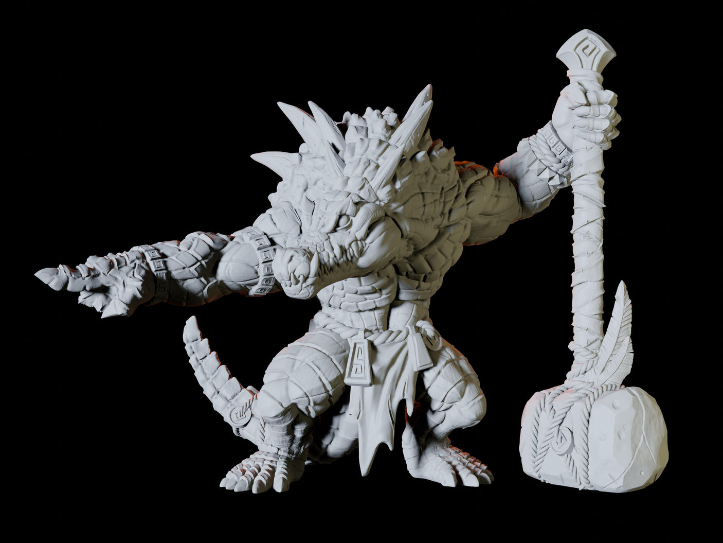 Lizardfolk King Miniature for Dungeons and Dragons, Pathfinder or other TTRPGs