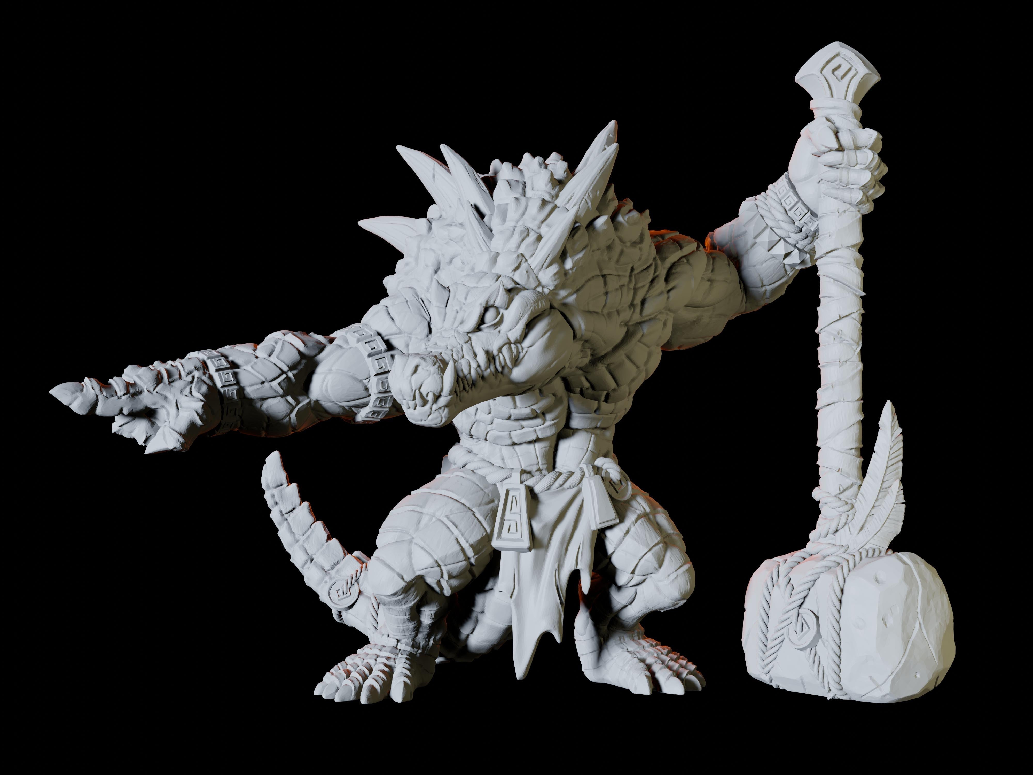 Lizardfolk King Miniature for Dungeons and Dragons - Myth Forged