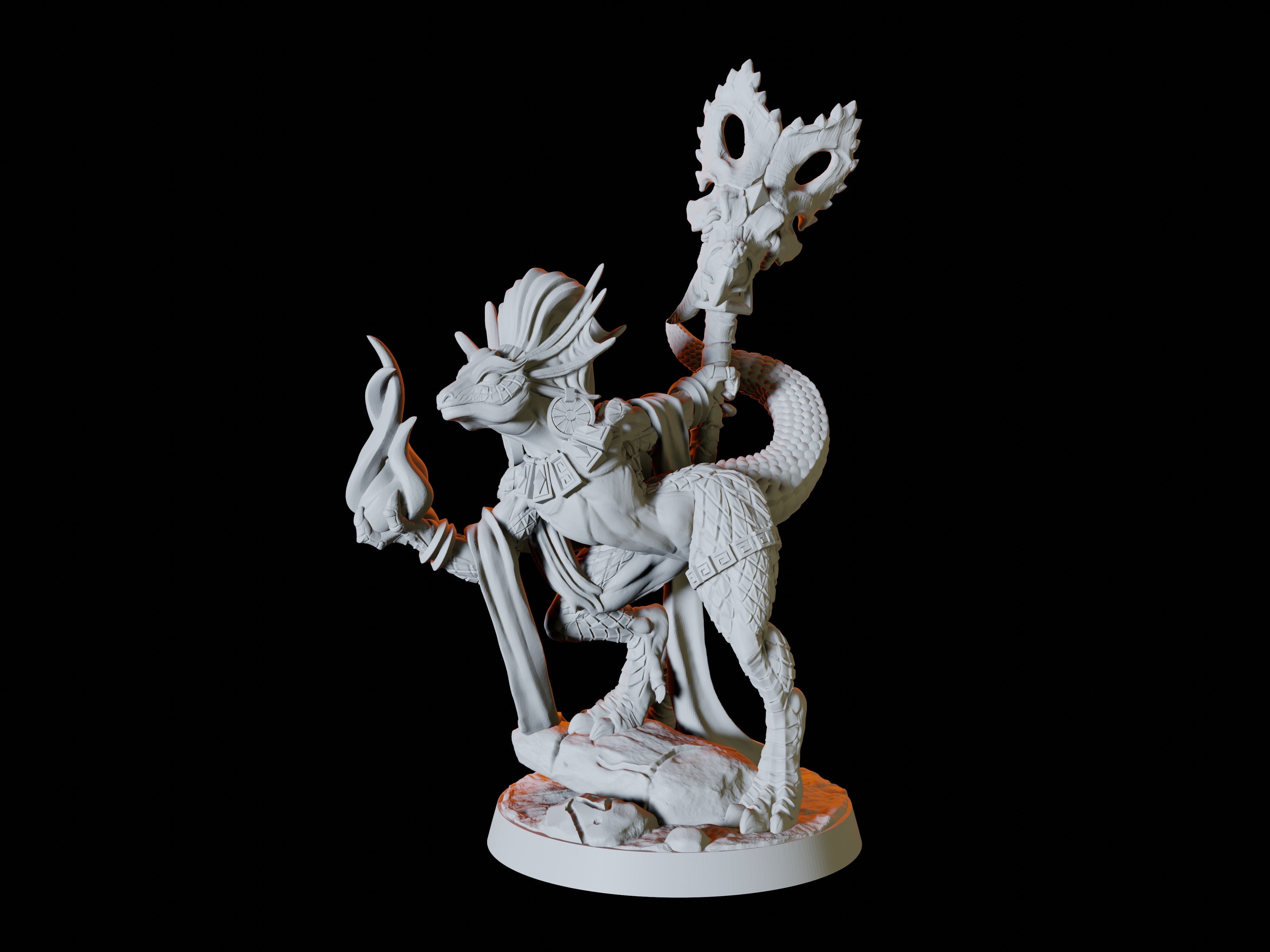 Lizardfolk Pinup Miniature for Dungeons and Dragons - Myth Forged