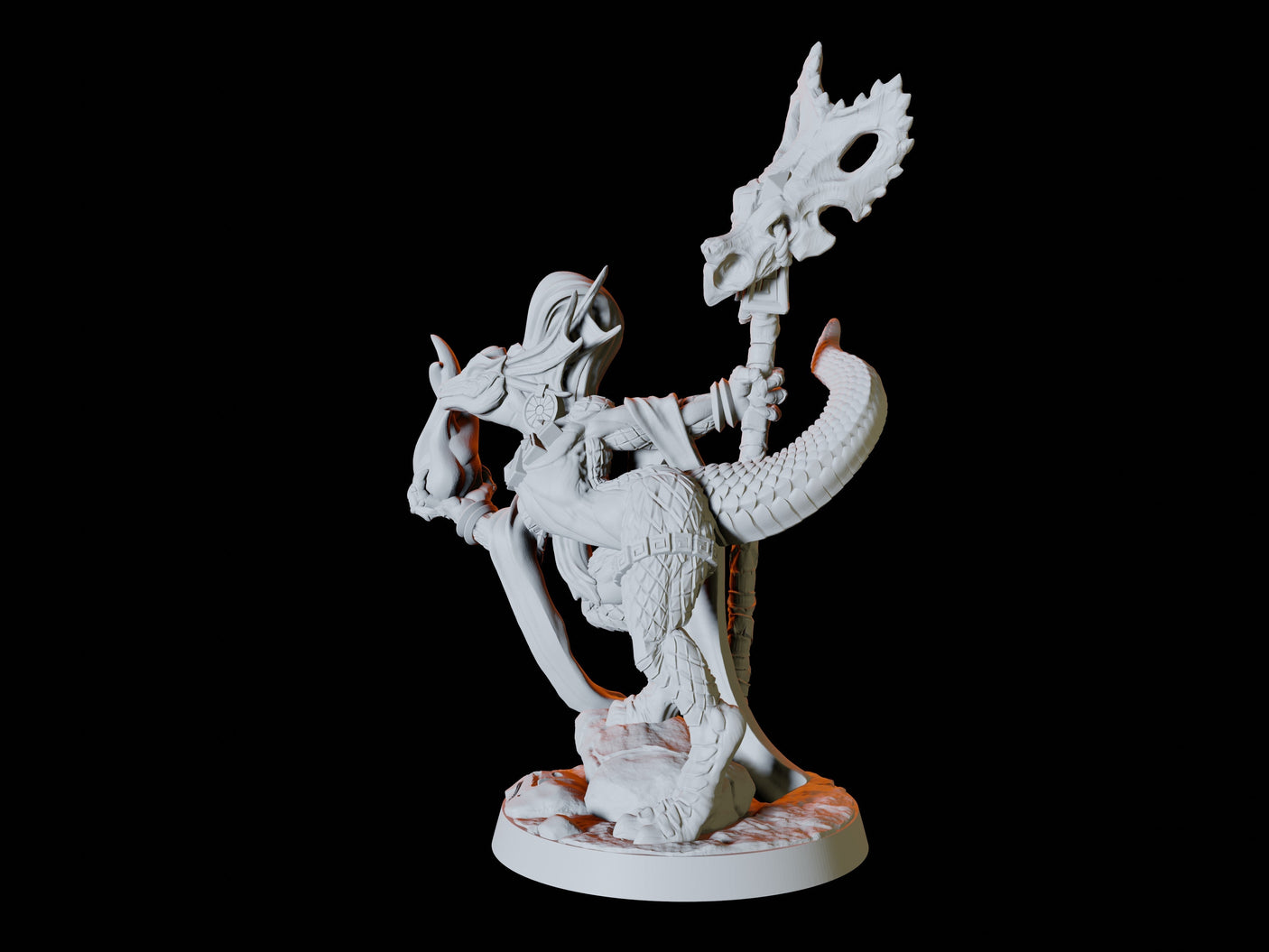 Lizardfolk Pinup Miniature for Dungeons and Dragons, Pathfinder or other TTRPGs