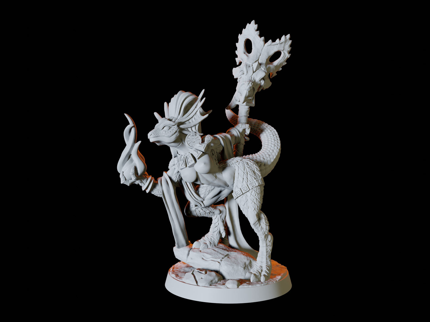Lizardfolk Pinup Miniature for Dungeons and Dragons, Pathfinder or other TTRPGs