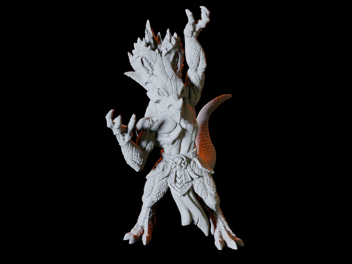 Lizardfolk Shaman Miniature for Dungeons and Dragons, Pathfinder or other TTRPGs