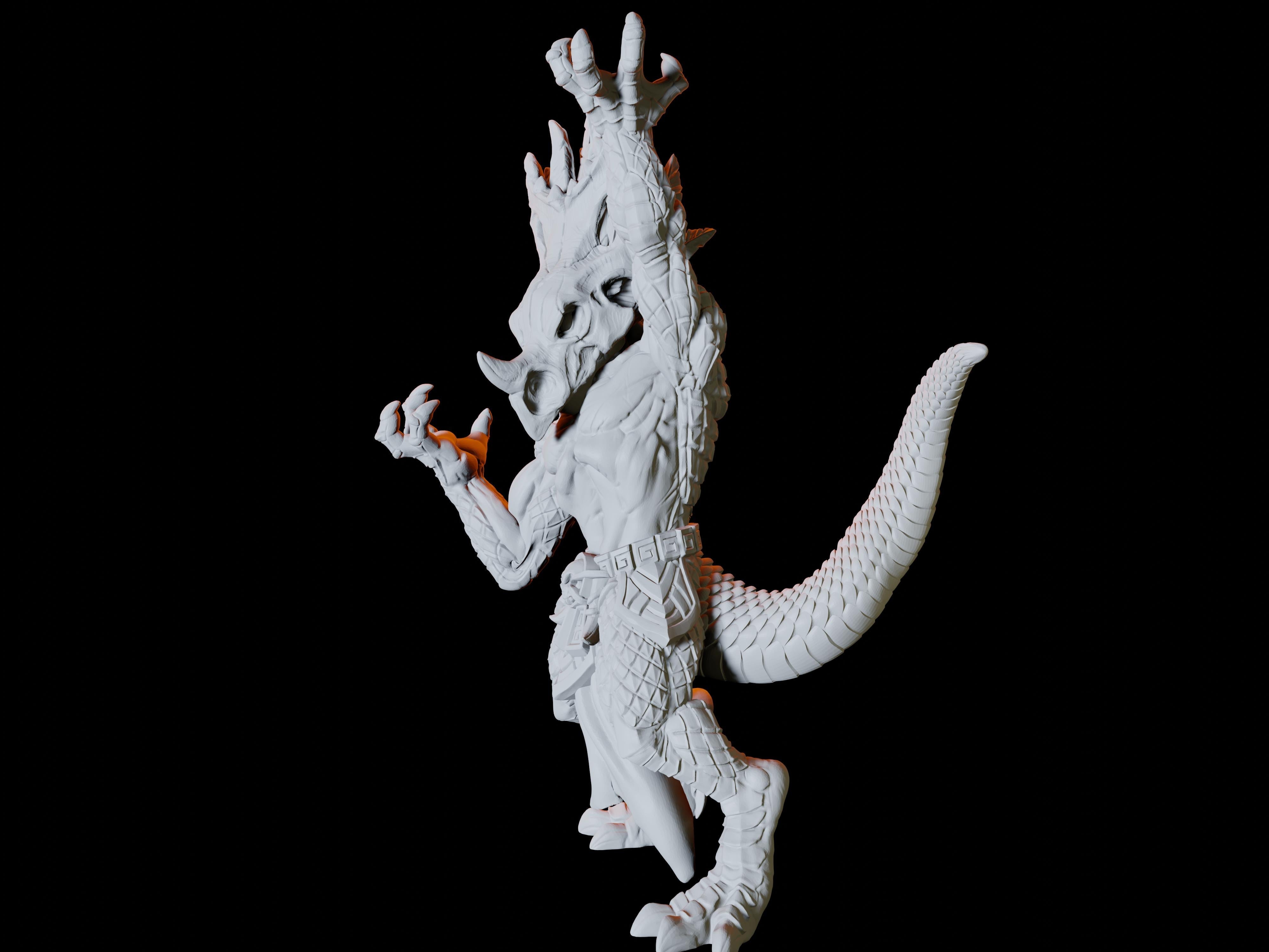 Lizardfolk Shaman Miniature for Dungeons and Dragons - Myth Forged