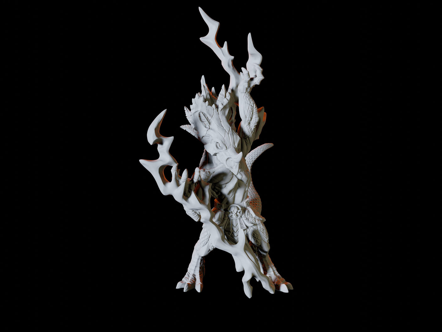 Lizardfolk Shaman Miniature for Dungeons and Dragons, Pathfinder or other TTRPGs