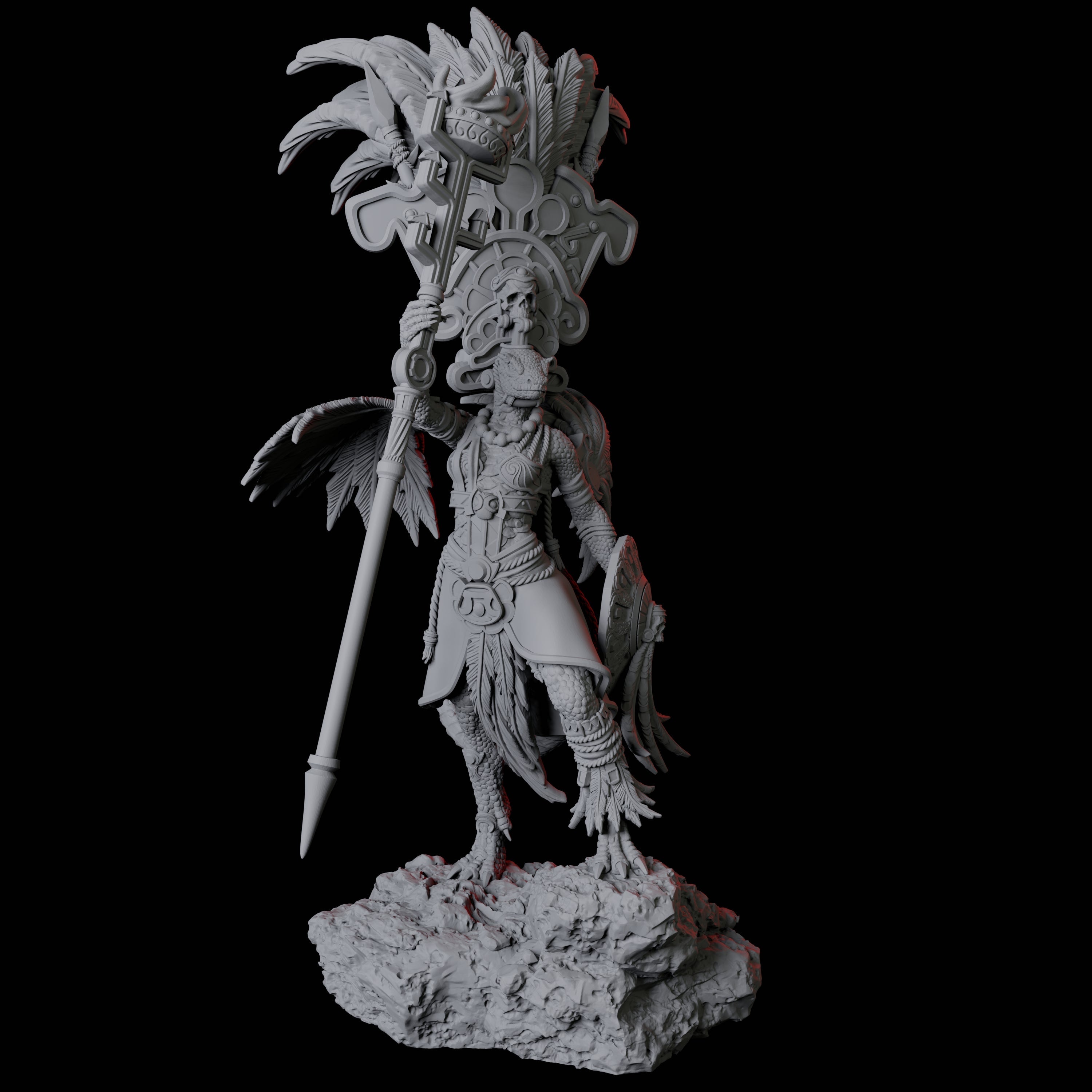 Lizardfolk Sundancer B Miniature for Dungeons and Dragons, Pathfinder or other TTRPGs