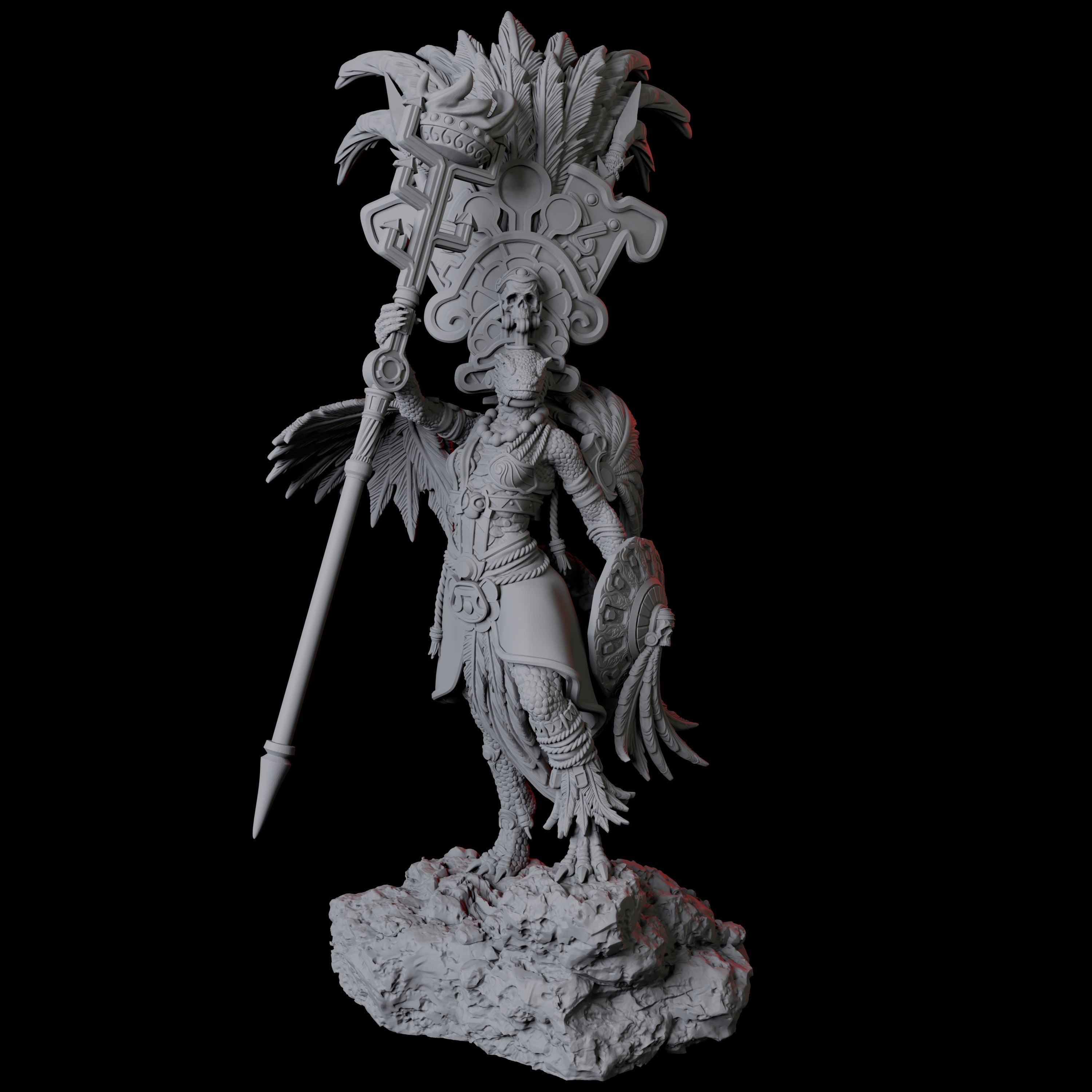 Lizardfolk Sundancer B Miniature for Dungeons and Dragons, Pathfinder or other TTRPGs