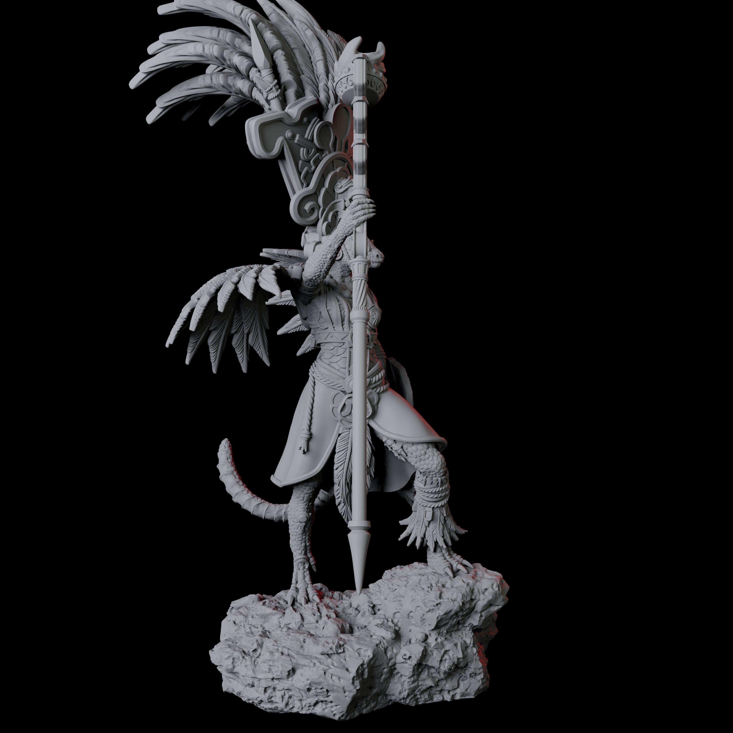 Lizardfolk Sundancer B Miniature for Dungeons and Dragons, Pathfinder or other TTRPGs