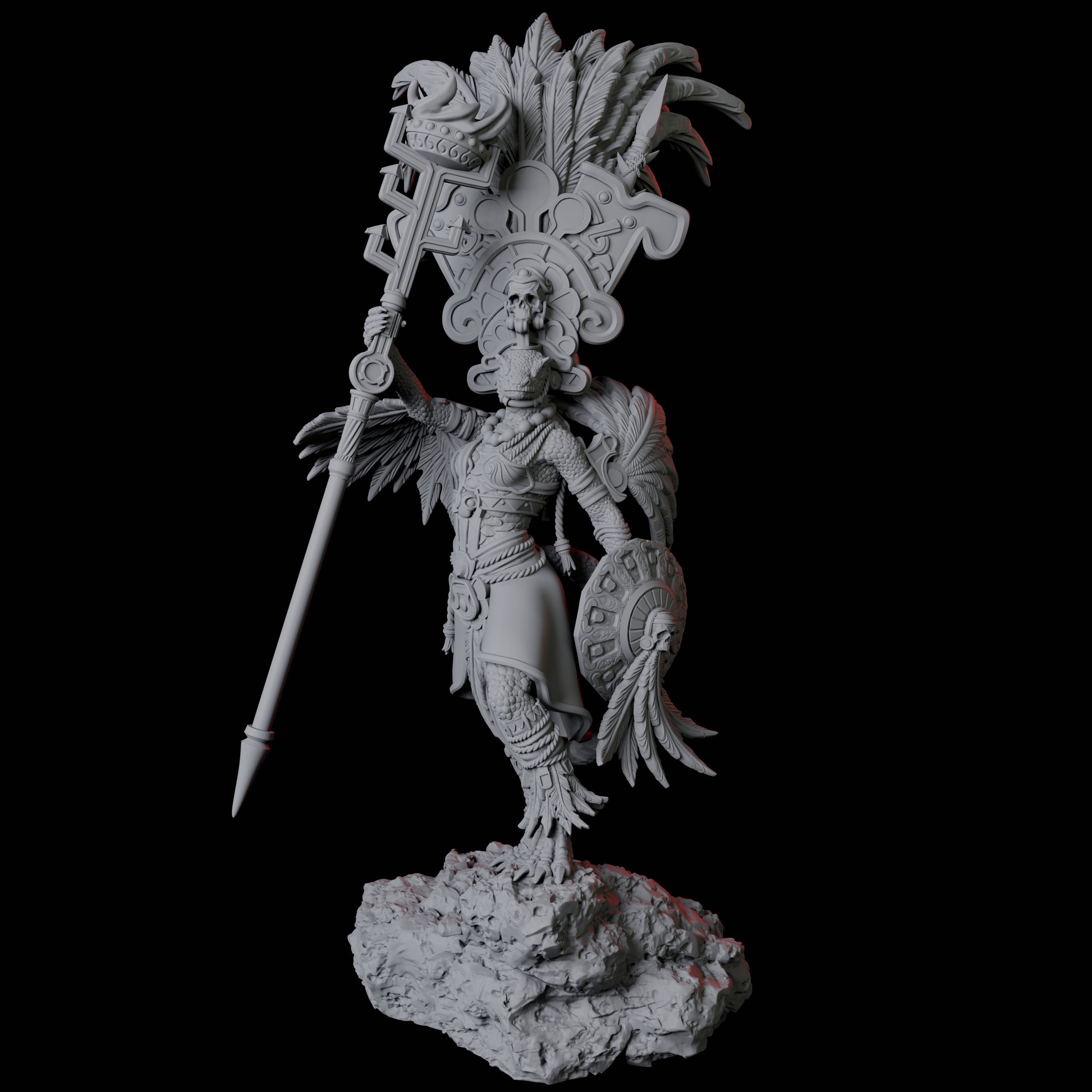 Lizardfolk Sundancer B Miniature for Dungeons and Dragons, Pathfinder or other TTRPGs