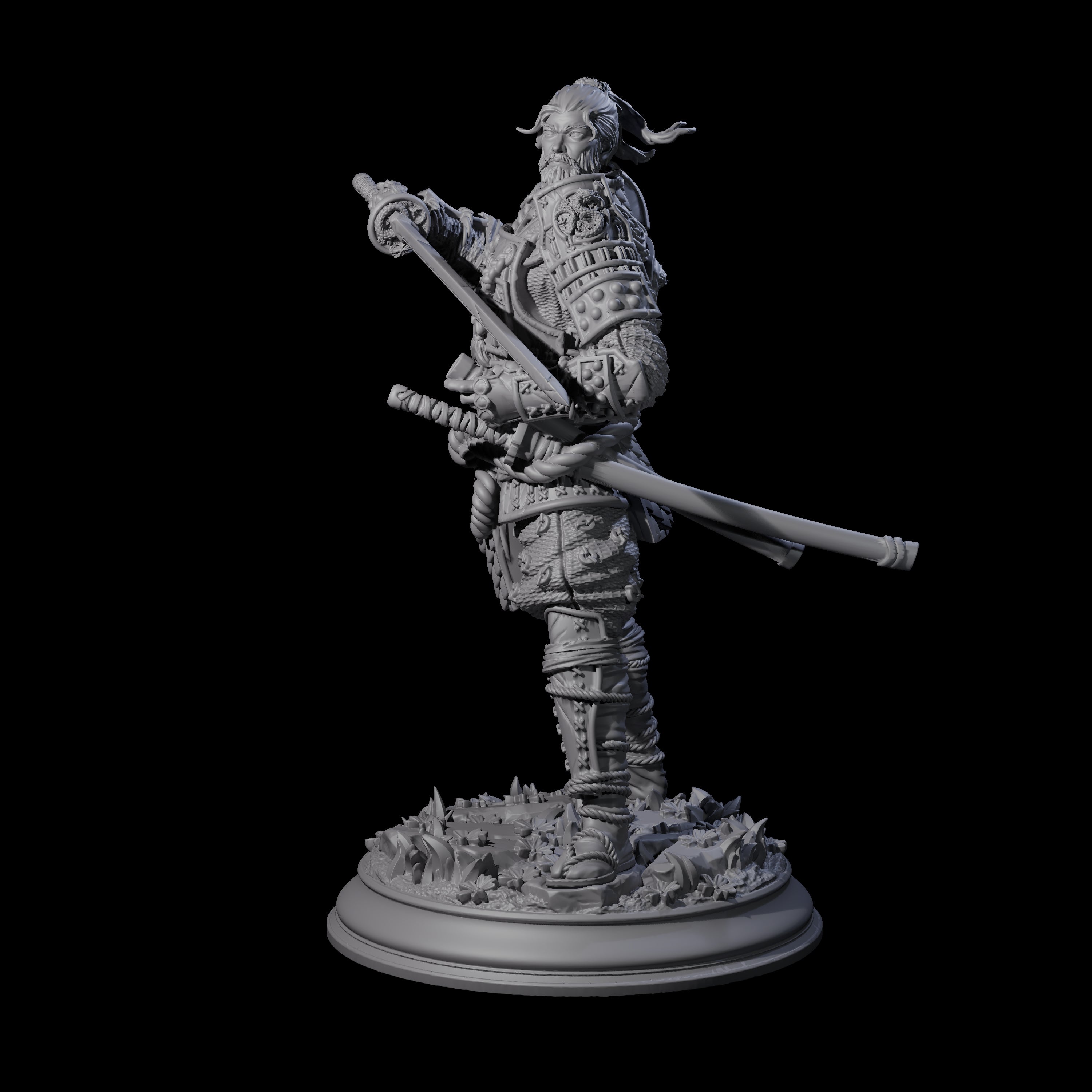 Lone Samurai Miniature for Dungeons and Dragons, Pathfinder or other TTRPGs