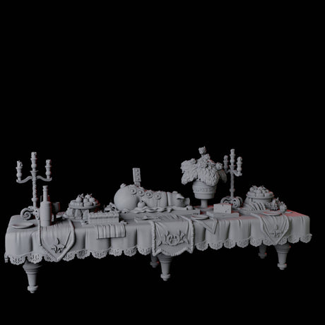Long Feast Table Miniature for Dungeons and Dragons, Pathfinder or other TTRPGs