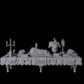 Long Feast Table Miniature for Dungeons and Dragons, Pathfinder or other TTRPGs