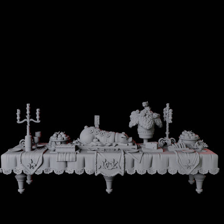 Long Feast Table Miniature for Dungeons and Dragons, Pathfinder or other TTRPGs