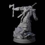 Long Haired Barbarian Miniature for Dungeons and Dragons, Pathfinder or other TTRPGs