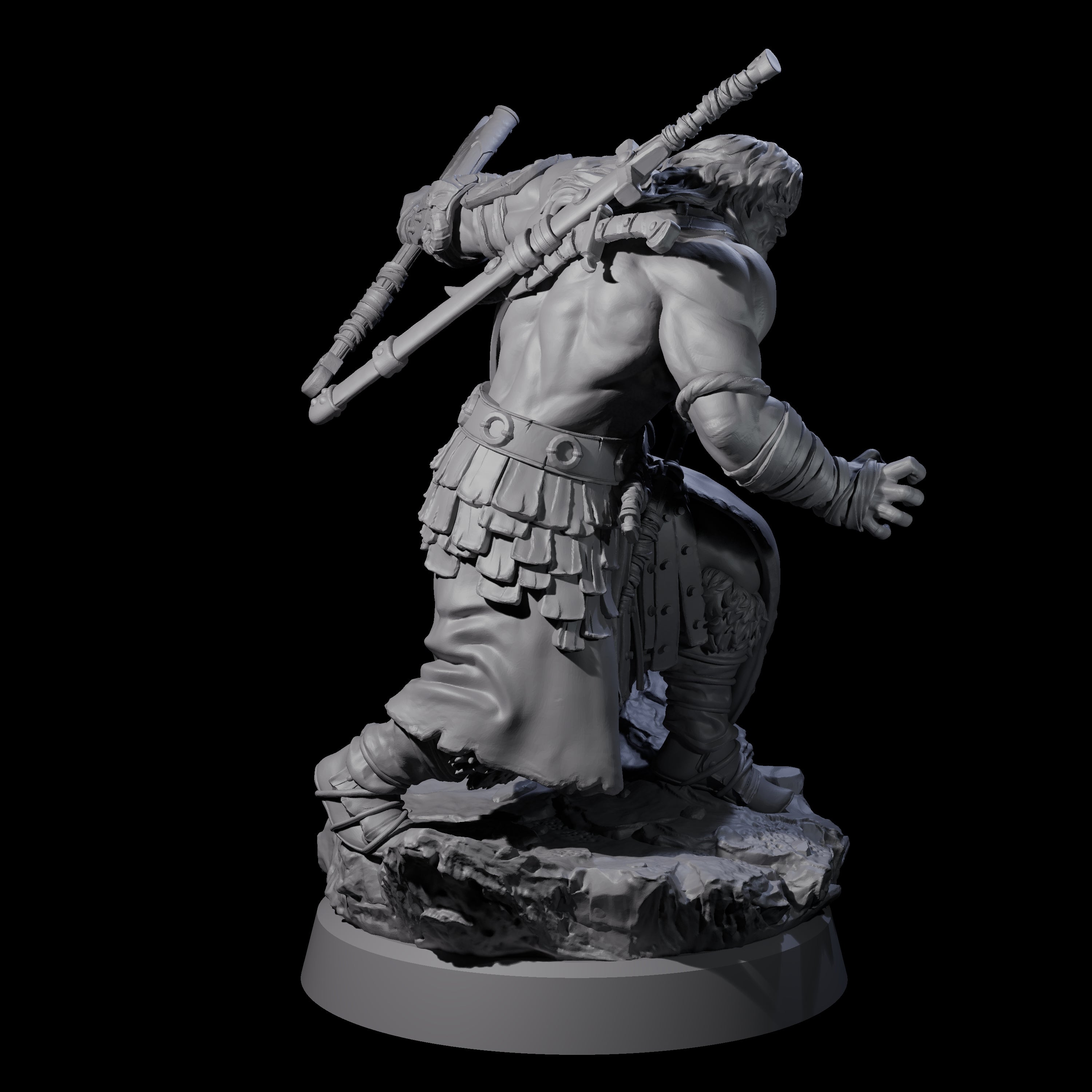 Long Haired Barbarian Miniature for Dungeons and Dragons, Pathfinder or other TTRPGs