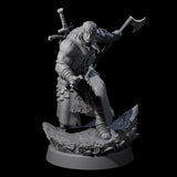 Long Haired Barbarian Miniature for Dungeons and Dragons, Pathfinder or other TTRPGs