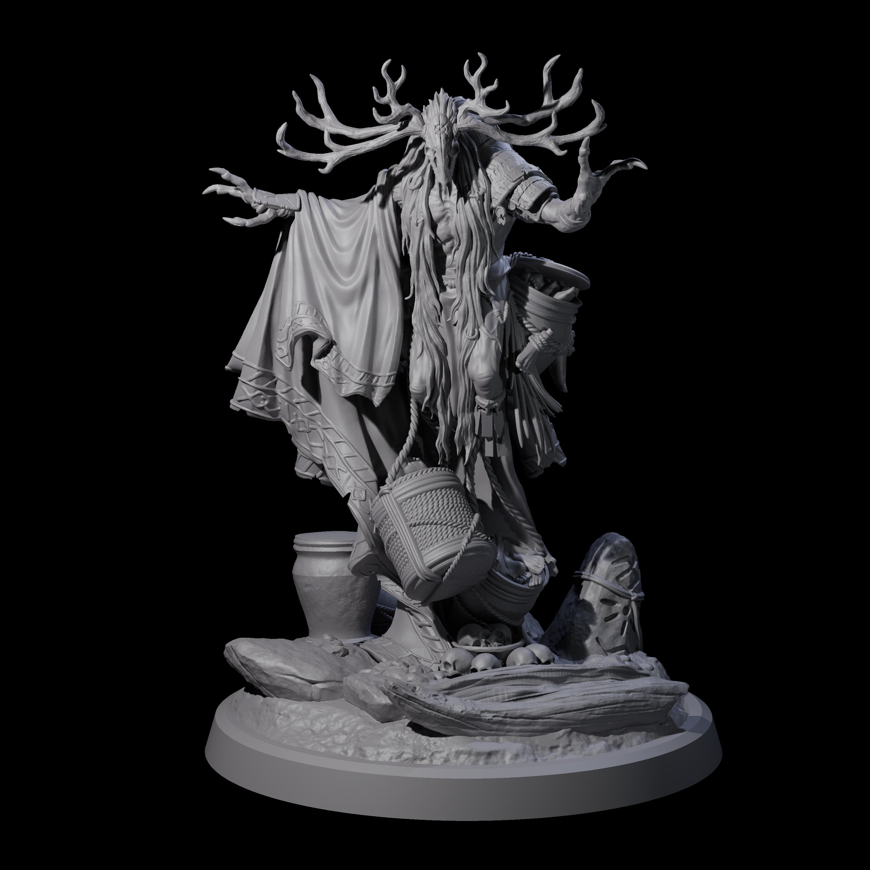 Looming Druid of the Blight A Miniature for Dungeons and Dragons, Pathfinder or other TTRPGs