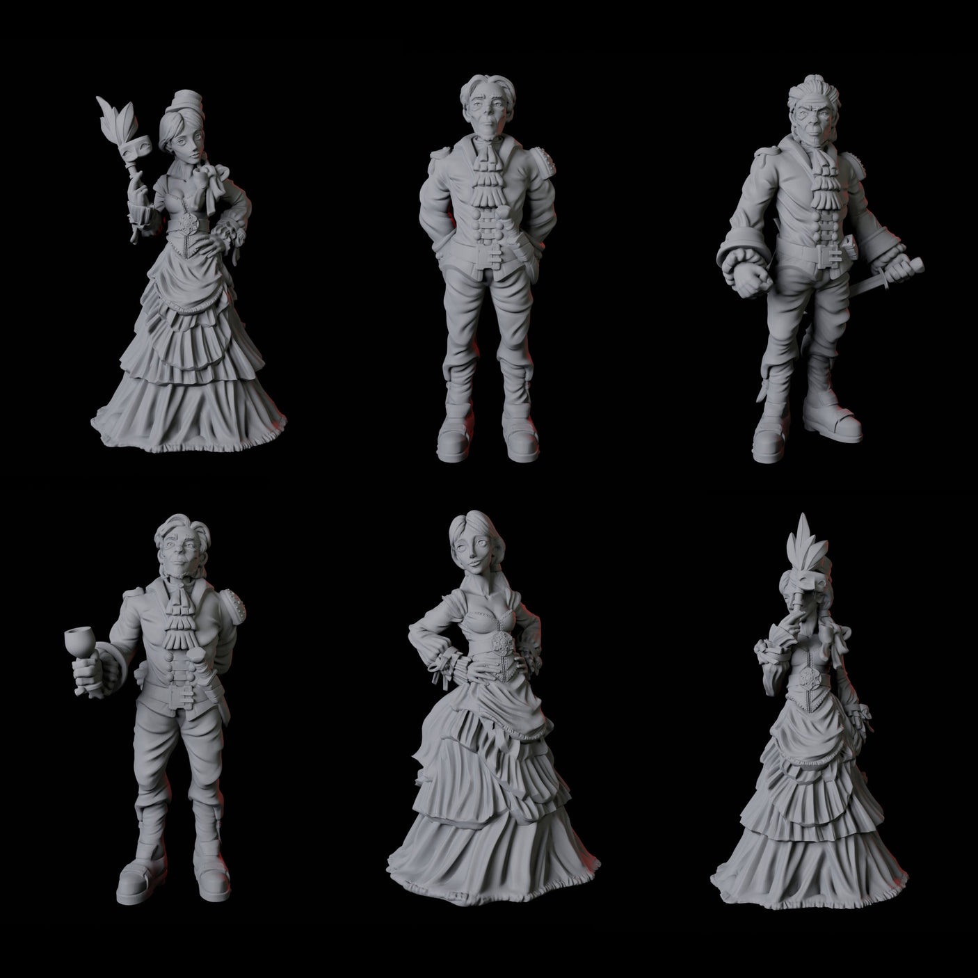 Lords & Ladies - Masquerade Ball Miniature for Dungeons and Dragons, Pathfinder or other TTRPGs