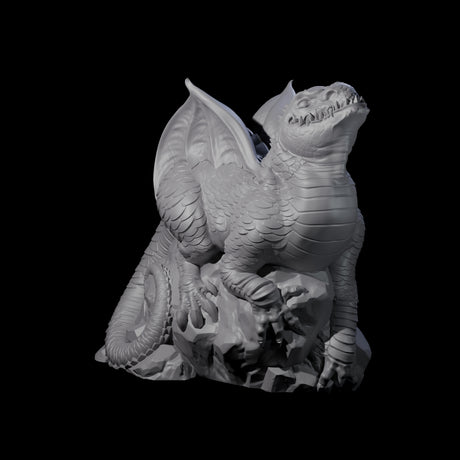 Lounging Ambush Drake Miniature for Dungeons and Dragons, Pathfinder or other TTRPGs