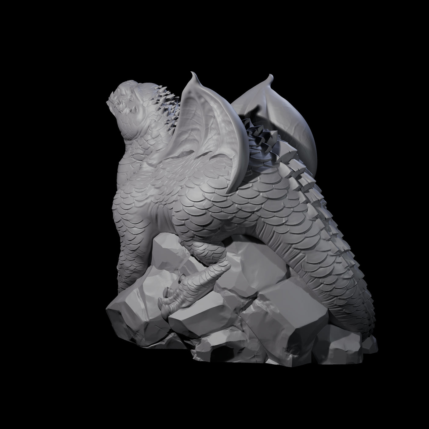 Lounging Ambush Drake Miniature for Dungeons and Dragons, Pathfinder or other TTRPGs