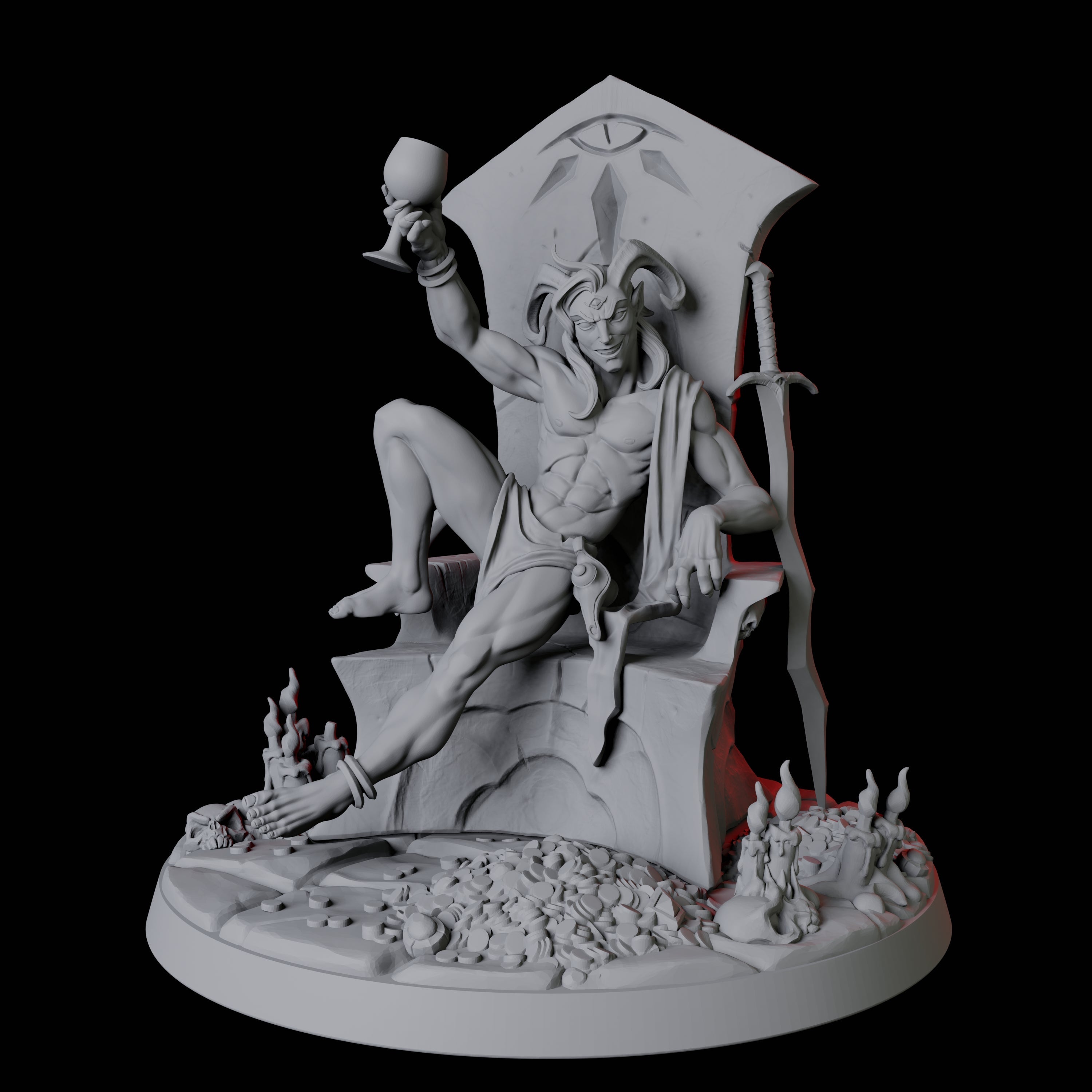 Lounging Incubus Miniature for Dungeons and Dragons, Pathfinder or other TTRPGs