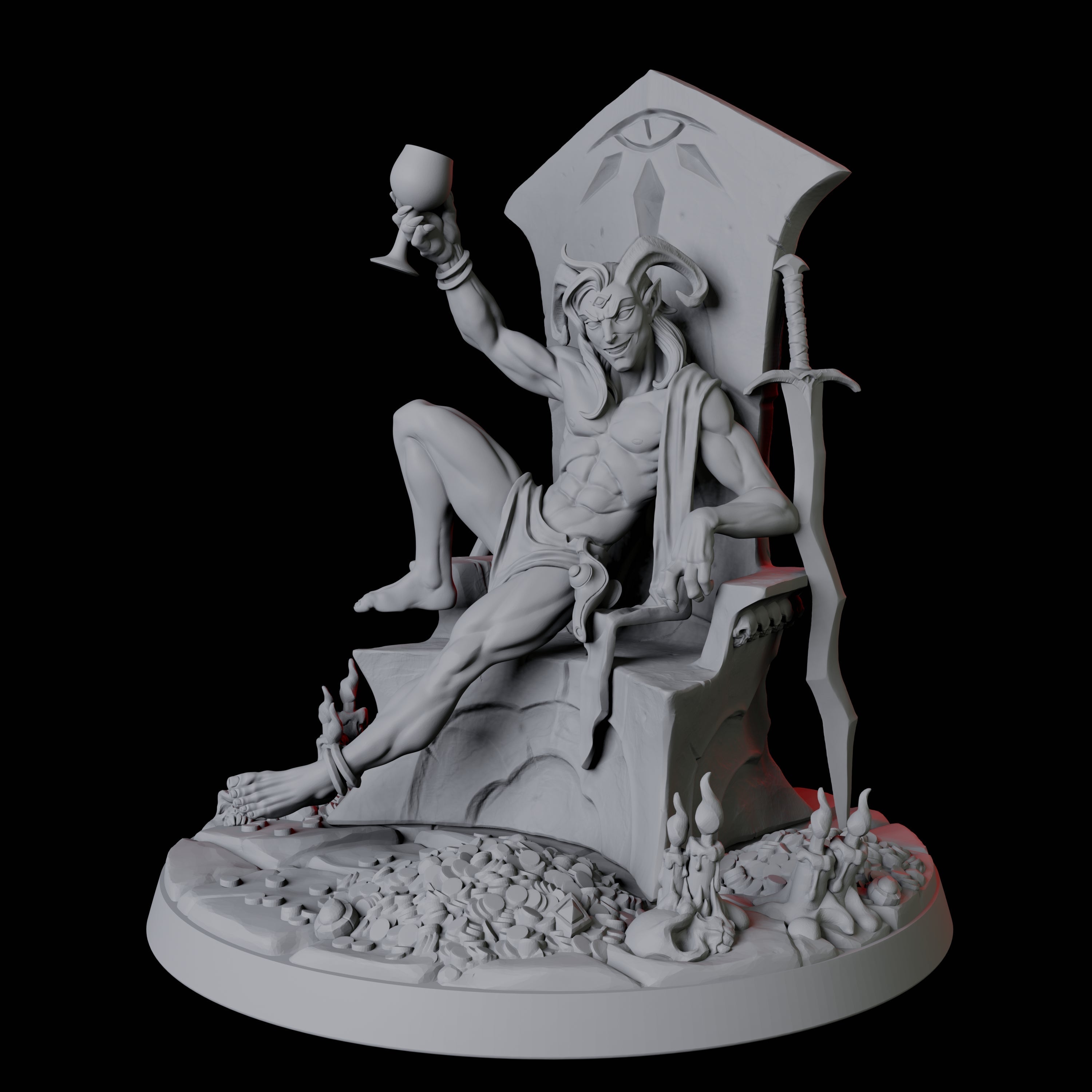 Lounging Incubus Miniature for Dungeons and Dragons, Pathfinder or other TTRPGs